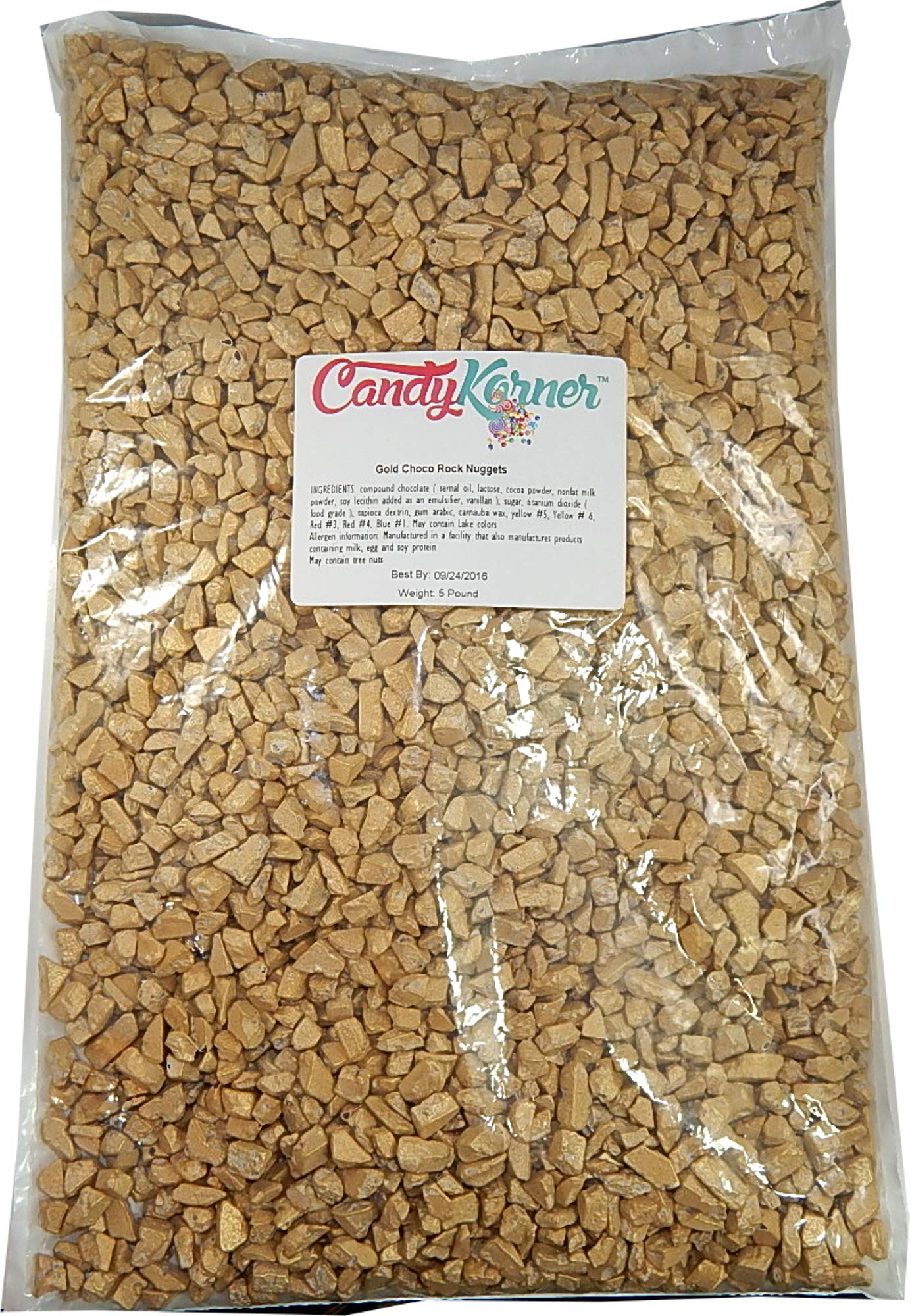 Premium Gold Chocolate Rocks Candy Nuggets - 5LB Bulk Bag - Delicious Decorative Treats for Parties, Baking & Gifting