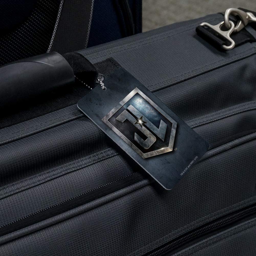 Justice League Movie Logo Luggage Tag - Durable Suitcase ID Tag for Travel - Perfect for Carry-On Bags, Backpacks & Suitcases - DC Comics Superheroes Collection
