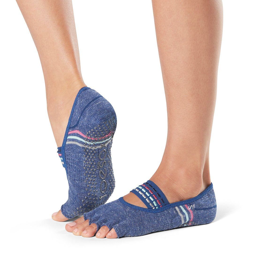 ToeSox Half Toe Mia Grip Socks - Non-Slip Yoga Socks for Pilates, Barre & Dance - Breathable Workout Socks with Arch Support for Women