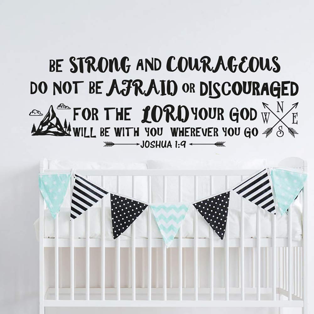 Joshua 1:9 Bible Verse Wall Decal - Nursery & Baby Boy Room Decor