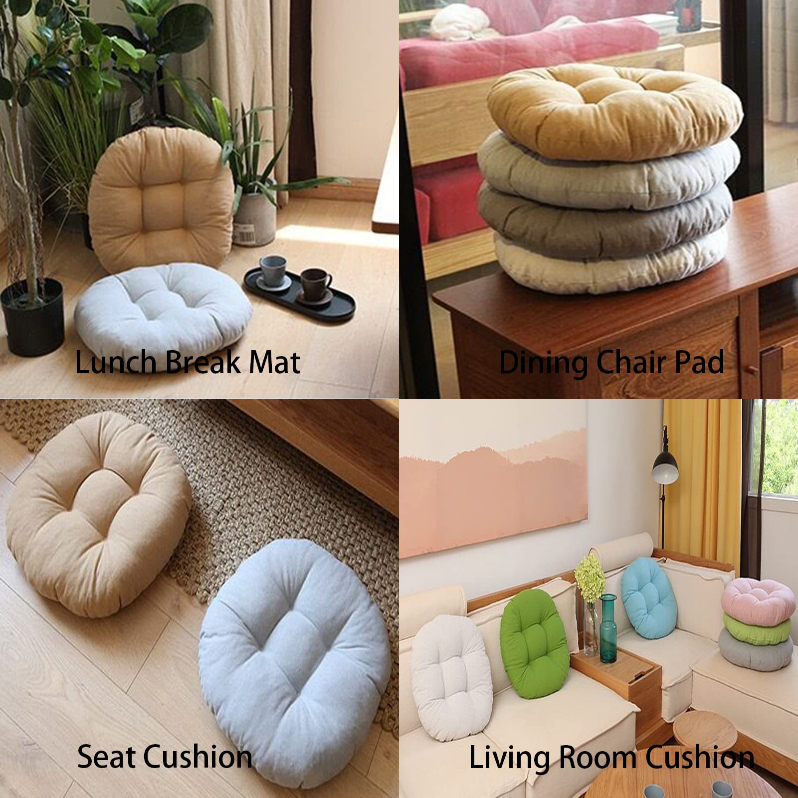 Outdoor Round Bistro Chair Cushions - 20 Inch Blue Seat Pads for Patio Dining Chairs (Set of 4) | Waterproof & Comfortable Outdoor Furniture Cushions for Garden, Balcony, and Restaurant Use