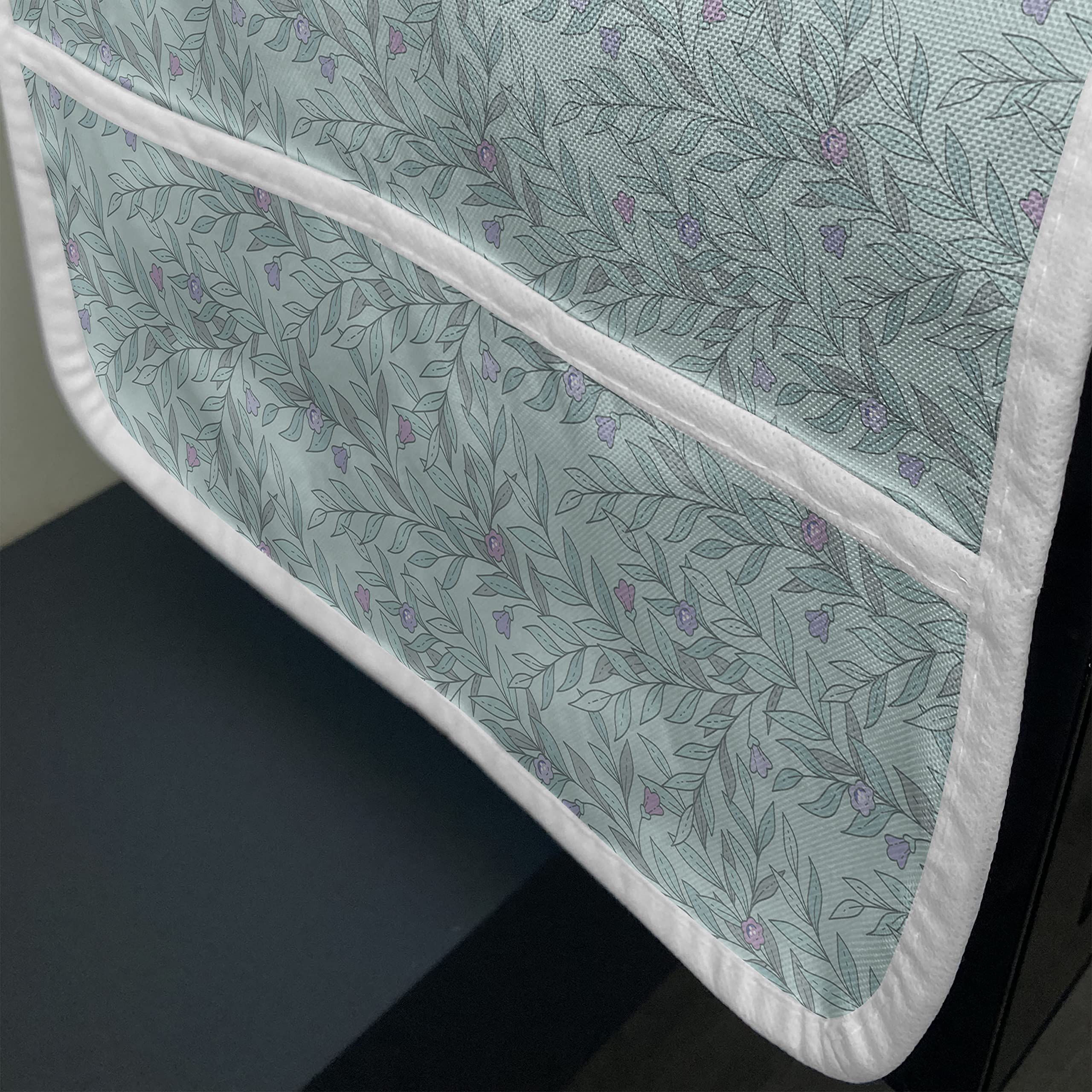 Ambesonne Floral Microwave Oven Cover - Pastel Flower Branches Design, Waterproof Kitchen Organizer with Pockets, 36