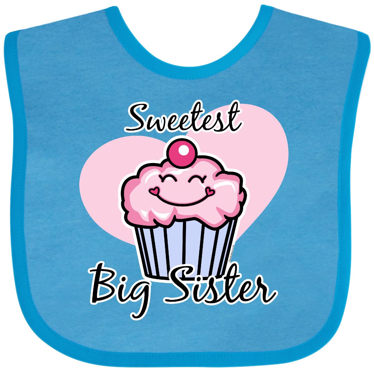 Inktastic Sweetest Big Sister Baby Bib - Soft & Absorbent Cotton Bib for Toddlers & Infants - Perfect for Feeding, Playtime & Photo Shoots