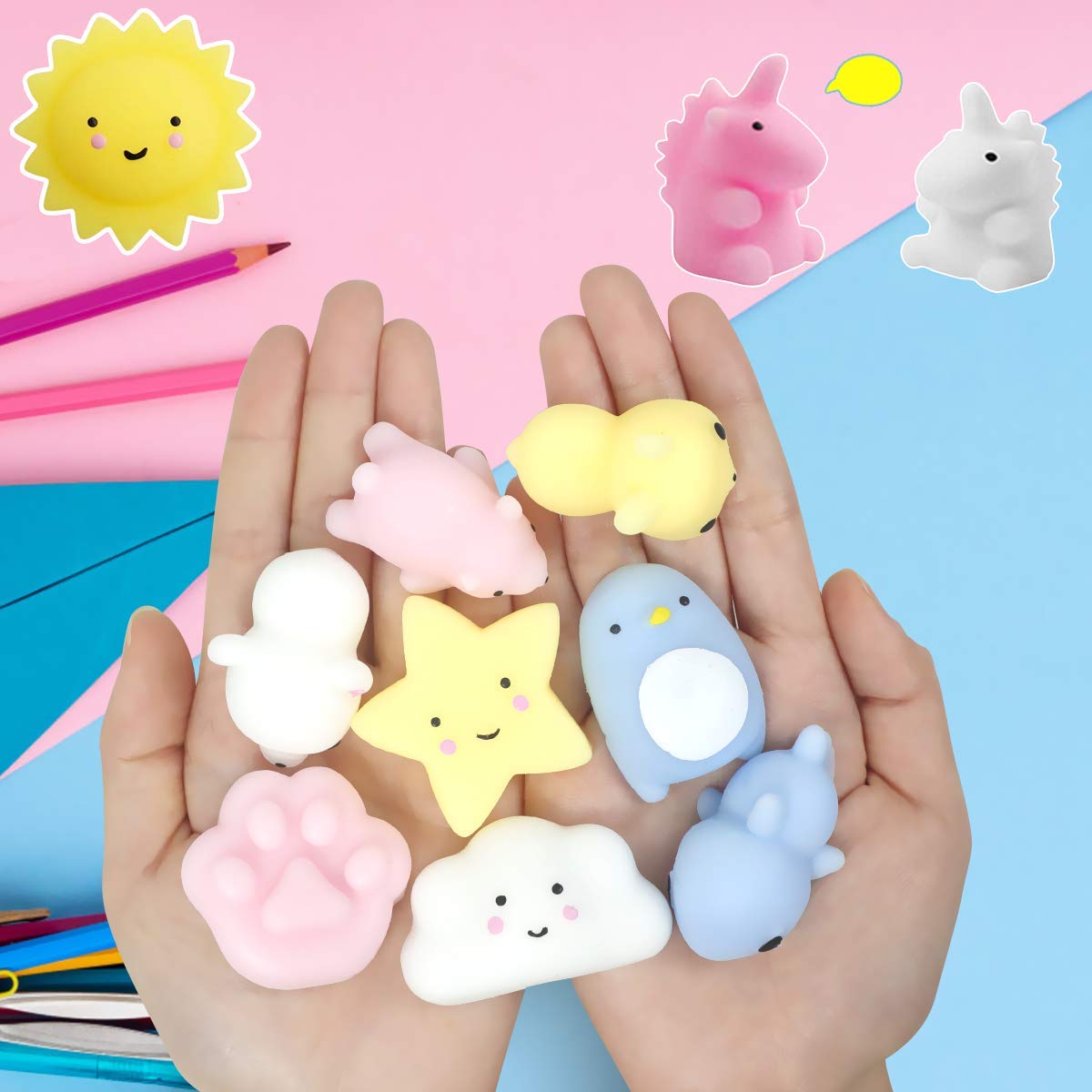 POKONBOY 42 Pcs Mini Mochi Squishy Toys - Kawaii Animal Stress Relief Squishies for Kids, Boys & Girls | Birthday Gifts, Easter Basket Stuffers, Classroom Prizes, Party Favors | Fun Sensory Fidget Toys for Anxiety Relief & Relaxation at Home, School or Travel