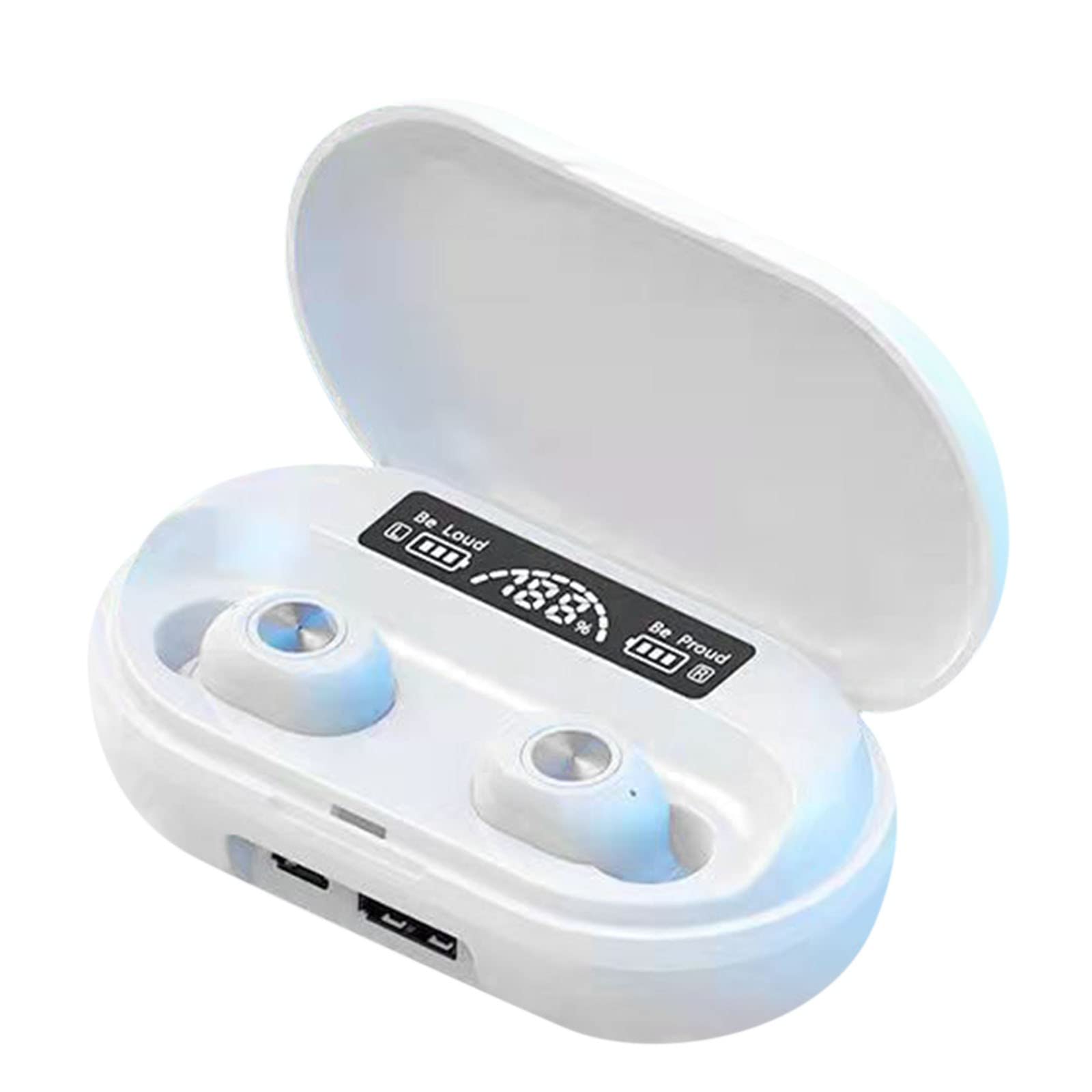 Amikadom Wireless Bluetooth 5.2 Headphones with Microphone, LED Display, IPX7 Waterproof, Hi-Fi Stereo Sound for iPhone, Android, Sports, Gym, Running & Travel