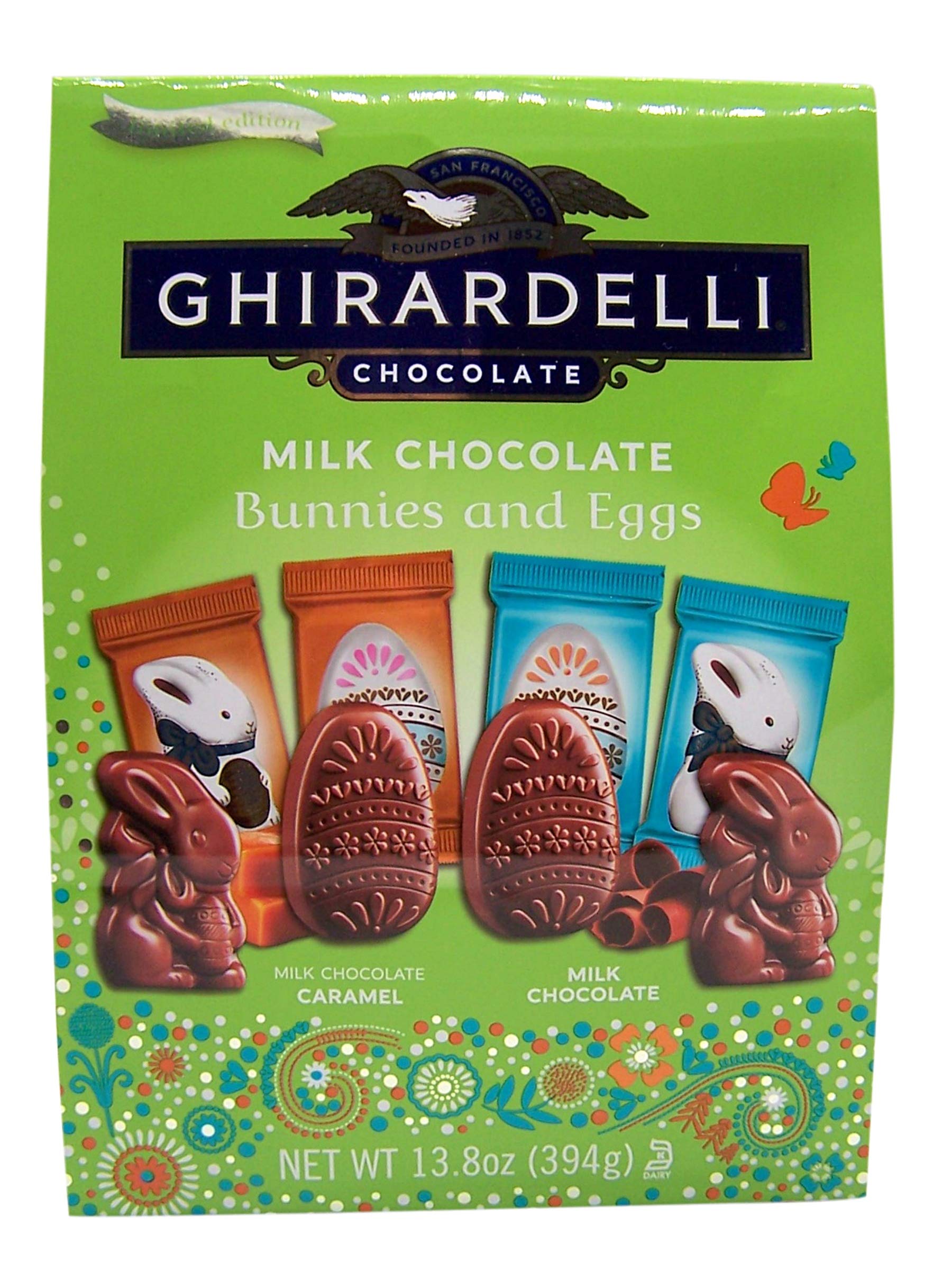 Ghirardelli Milk Chocolate Bunnies & Eggs - Premium Easter Chocolate Gifts for Kids & Adults - Perfect for Easter Baskets, Party Favors & Holiday Treats