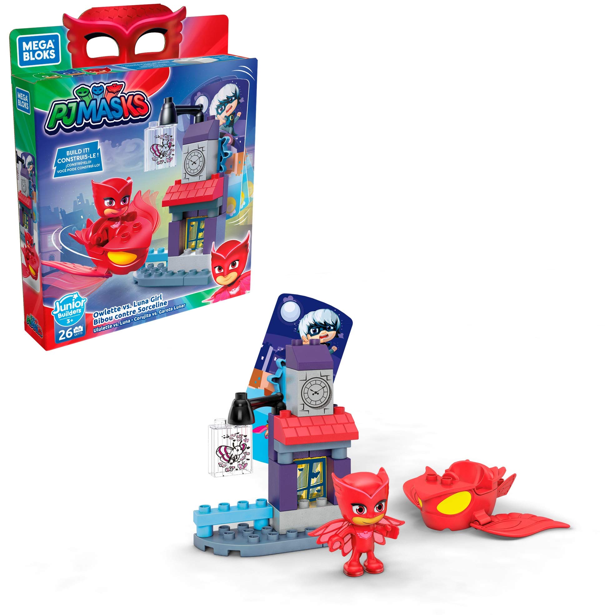 PJ Masks Building Blocks Set - Owlette vs. Luna Girl (26pcs) | STEM Toys for Toddlers