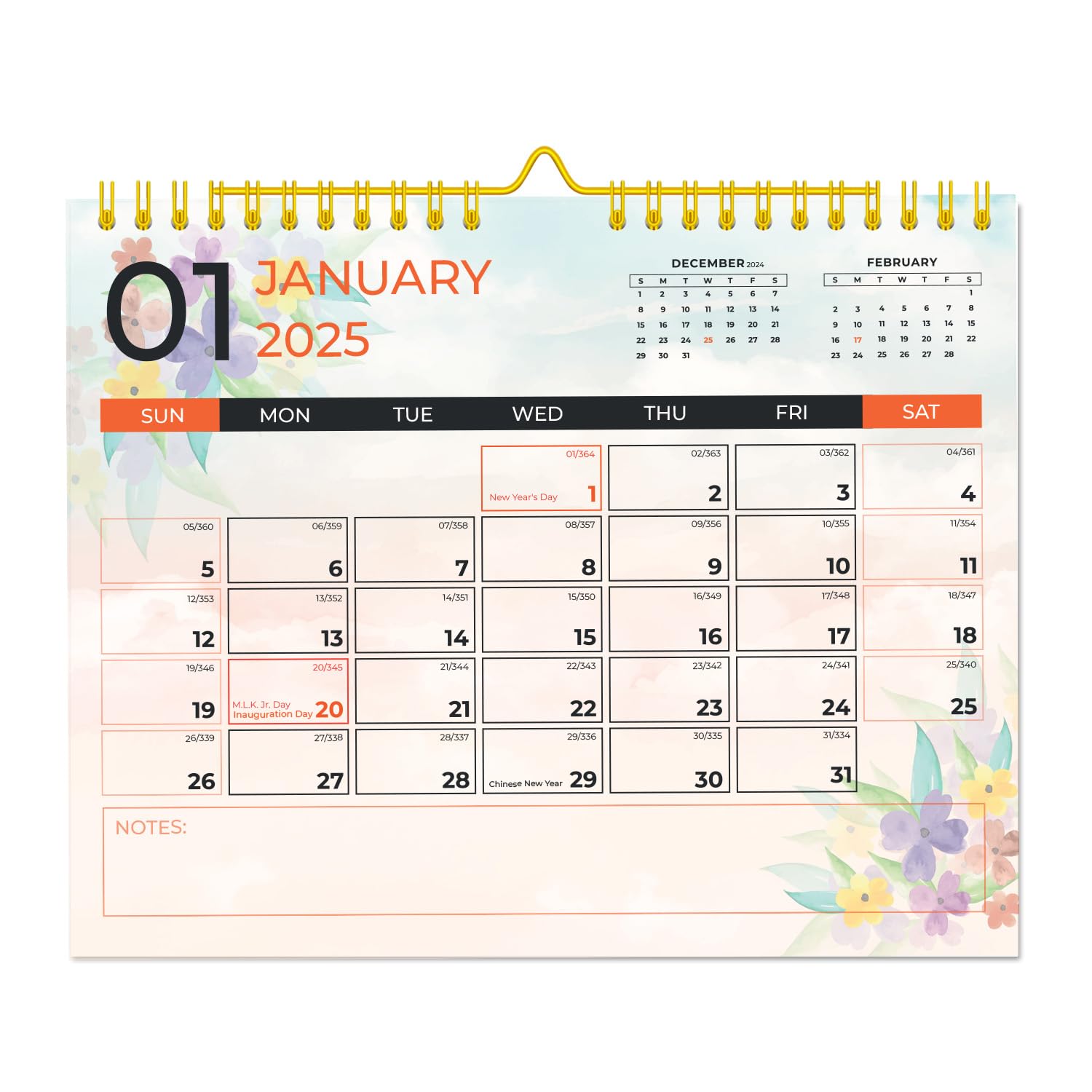2025-2026 Wall Calendar | 18-Month Planner (January 2025 - June 2026) | 14.8