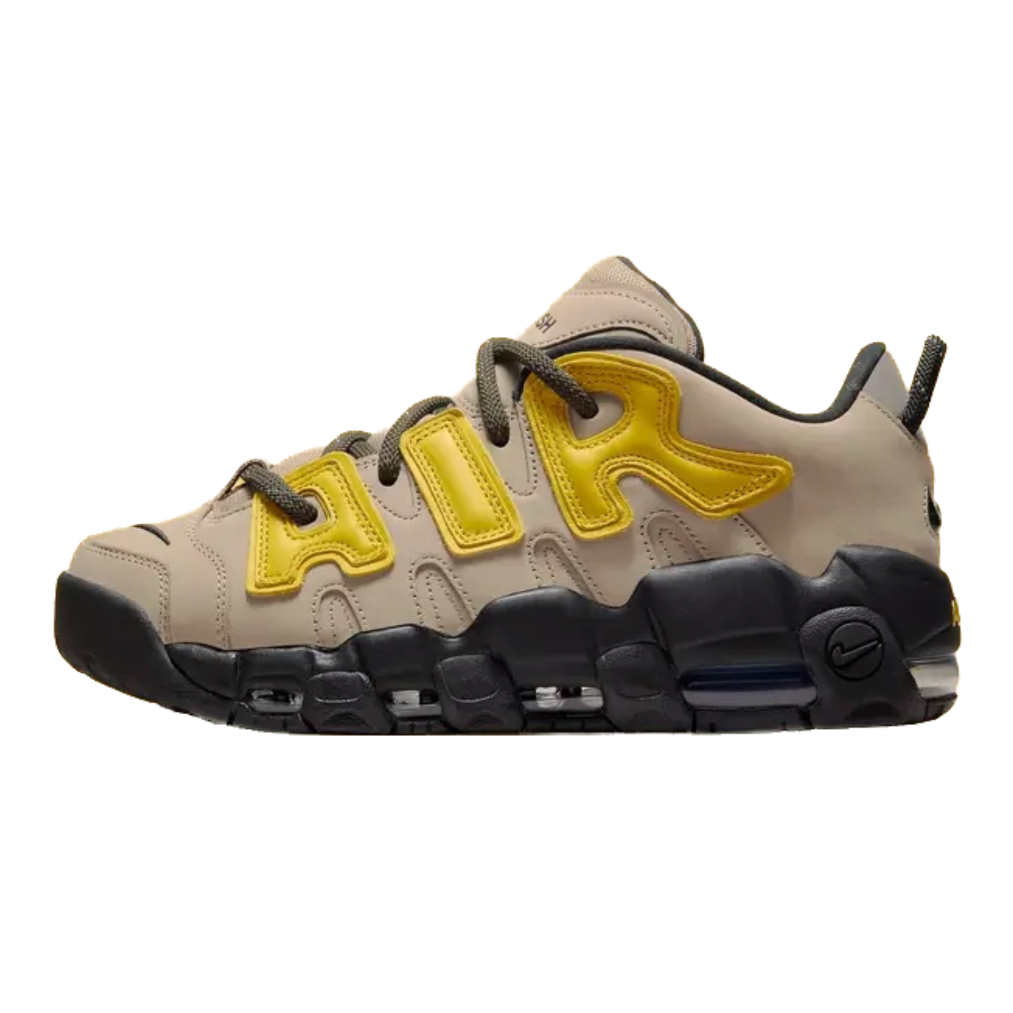 Nike Air More Uptempo Low AMBUSH Sneakers - Vivid Sulfur/Limestone/Black/Flat Pewter Colorway | Basketball Shoes for Men & Women | Perfect for Streetwear & Casual Wear
