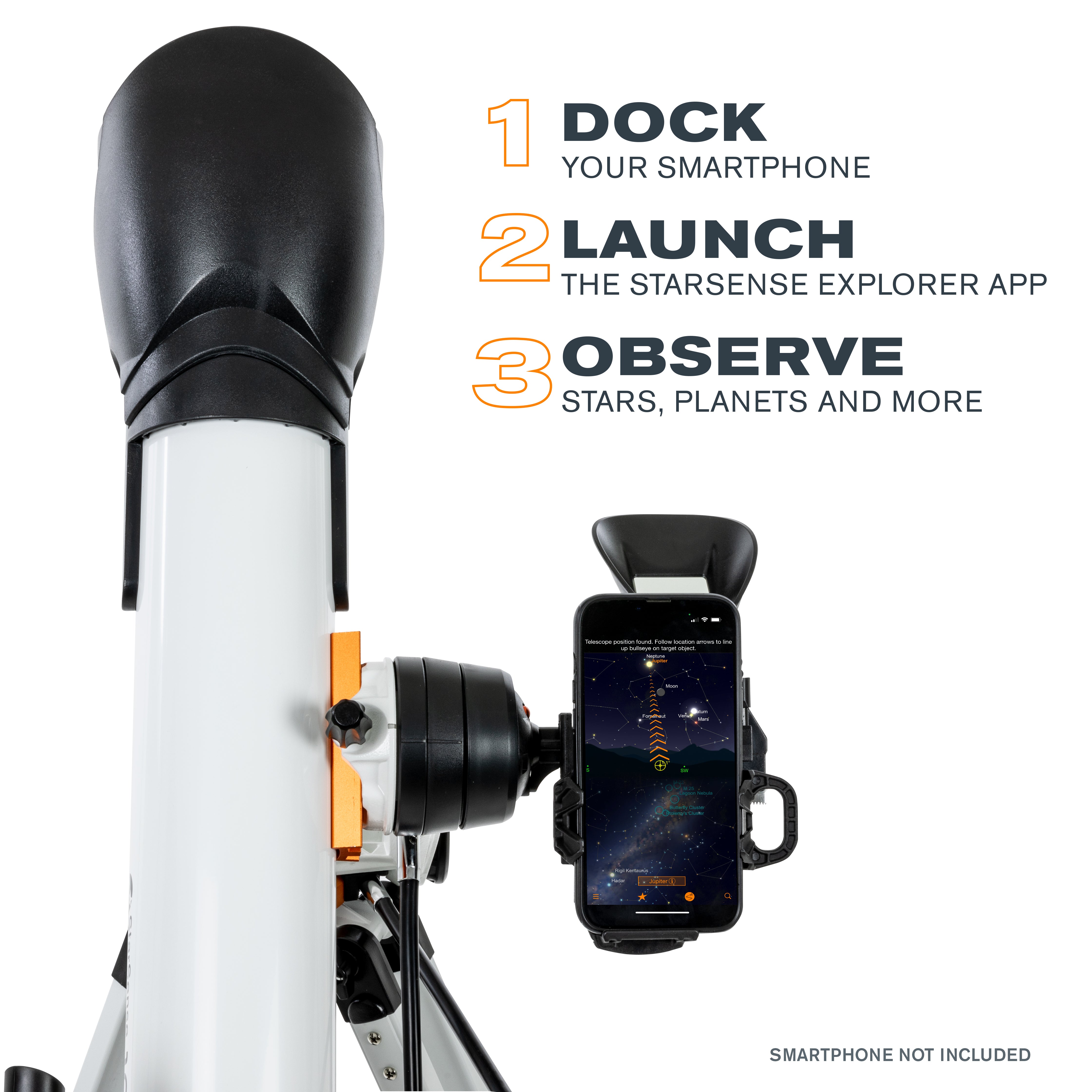 StarSense Explorer DX 100AZ Smartphone App Enabled Refractor Telescope - Lunar & Planetary Observation, Stargazing for Beginners, Astronomy Gift for Adults & Kids - Perfect for Backyard Viewing and Night Sky Exploration