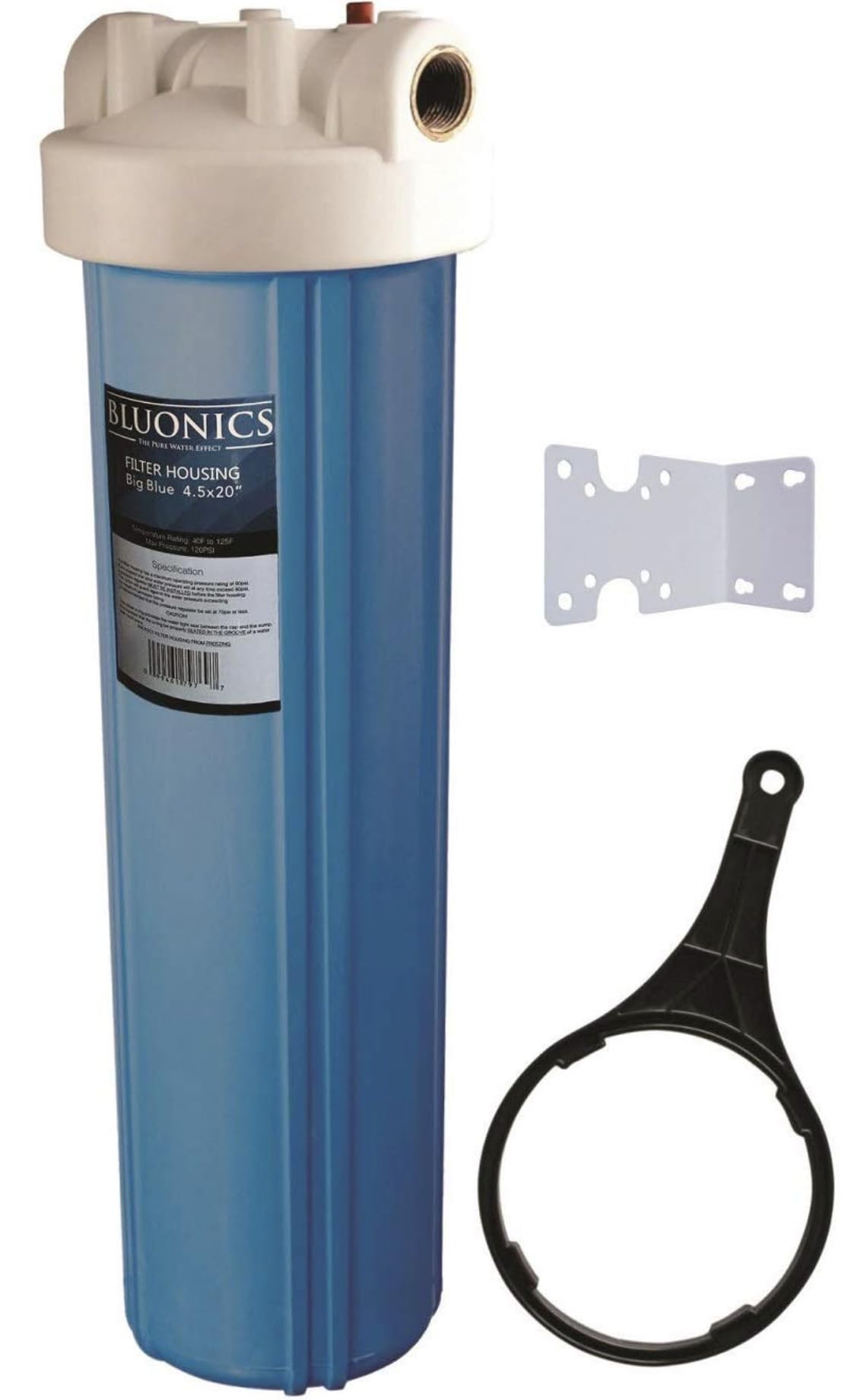 BLUONICS 4.5 x 20 Inch Whole House Water Filter System - 5 Micron Sediment Replacement Cartridge for Clean Drinking Water - Perfect for Home, RV & Well Water Filtration