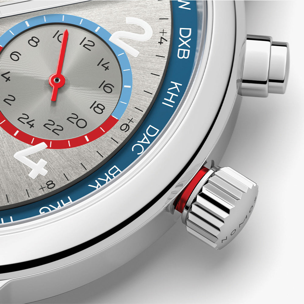 Club Sport Neomatik Worldtimer 40mm Silver Watch on Stainless Steel Bracelet - Perfect for Travel, Business & Luxury Sports Events