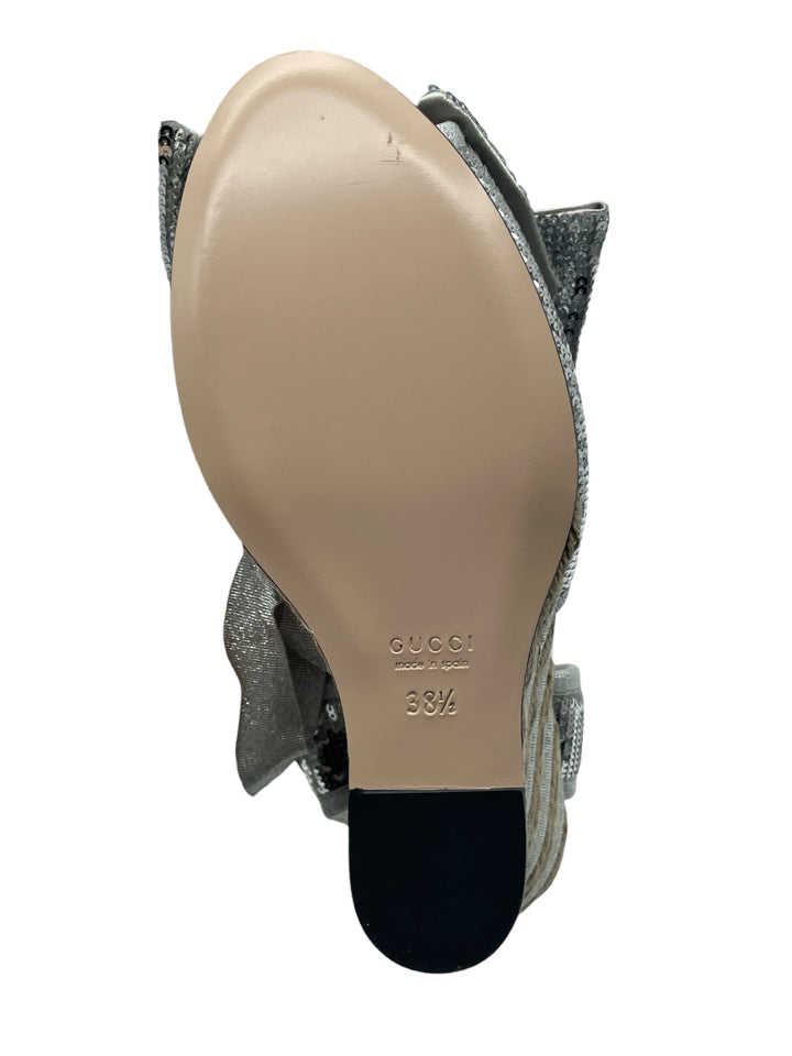 Gucci GG Sequin Wedge Espadrilles for Women - Size 38.5 (US 8.5) - Stylish Summer Sandals for Beach, Party & Casual Outings