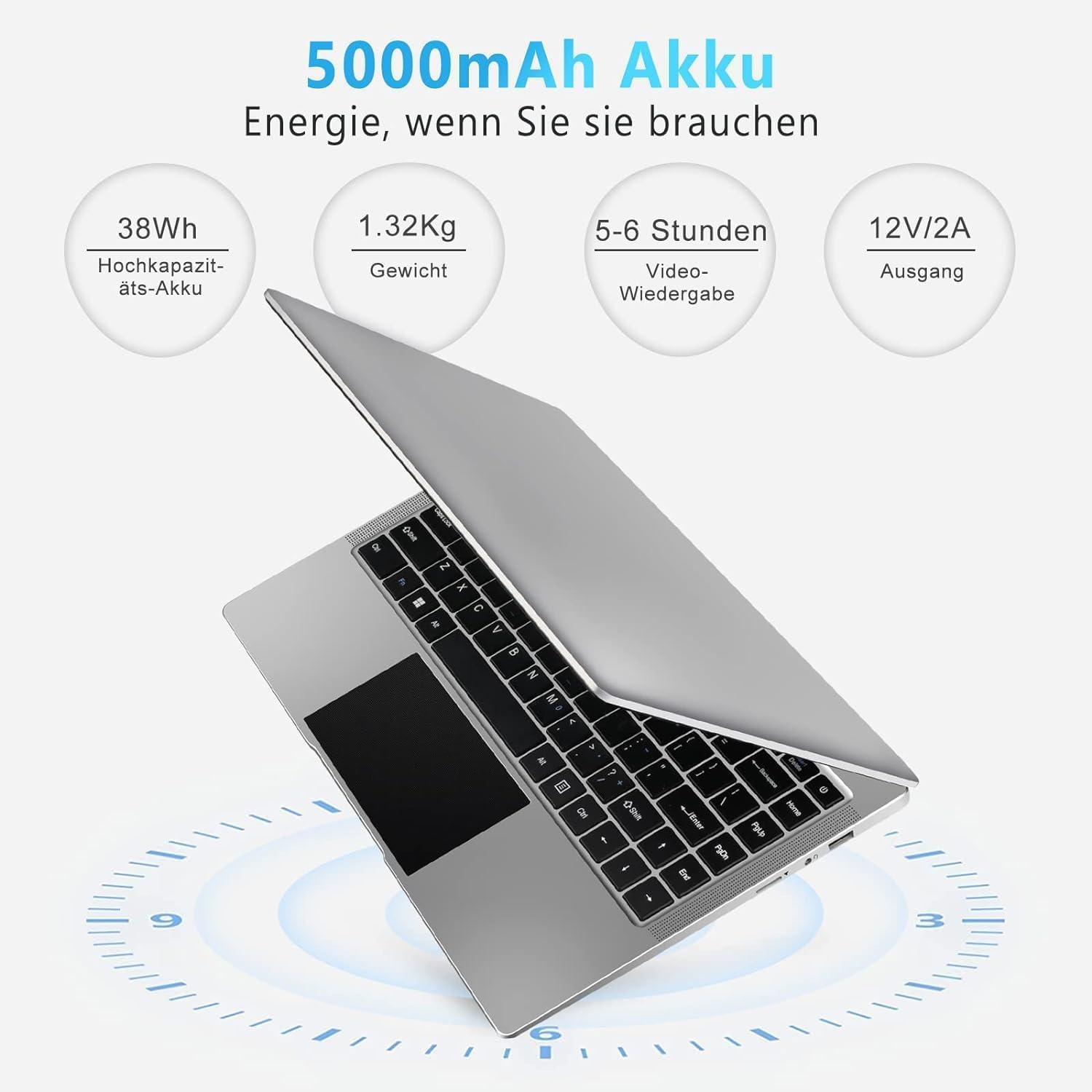 WOZIFAN Windows 11 Laptop 14 Inch Notebook - 256GB SSD with 1TB Expandable Storage, Dual Band WiFi (2.4G+5G), Bluetooth 4.2, USB & HDMI Ports, 1920x1080 FHD Display - Includes Wireless Mouse (Gray) - Perfect for Work, Study & Entertainment