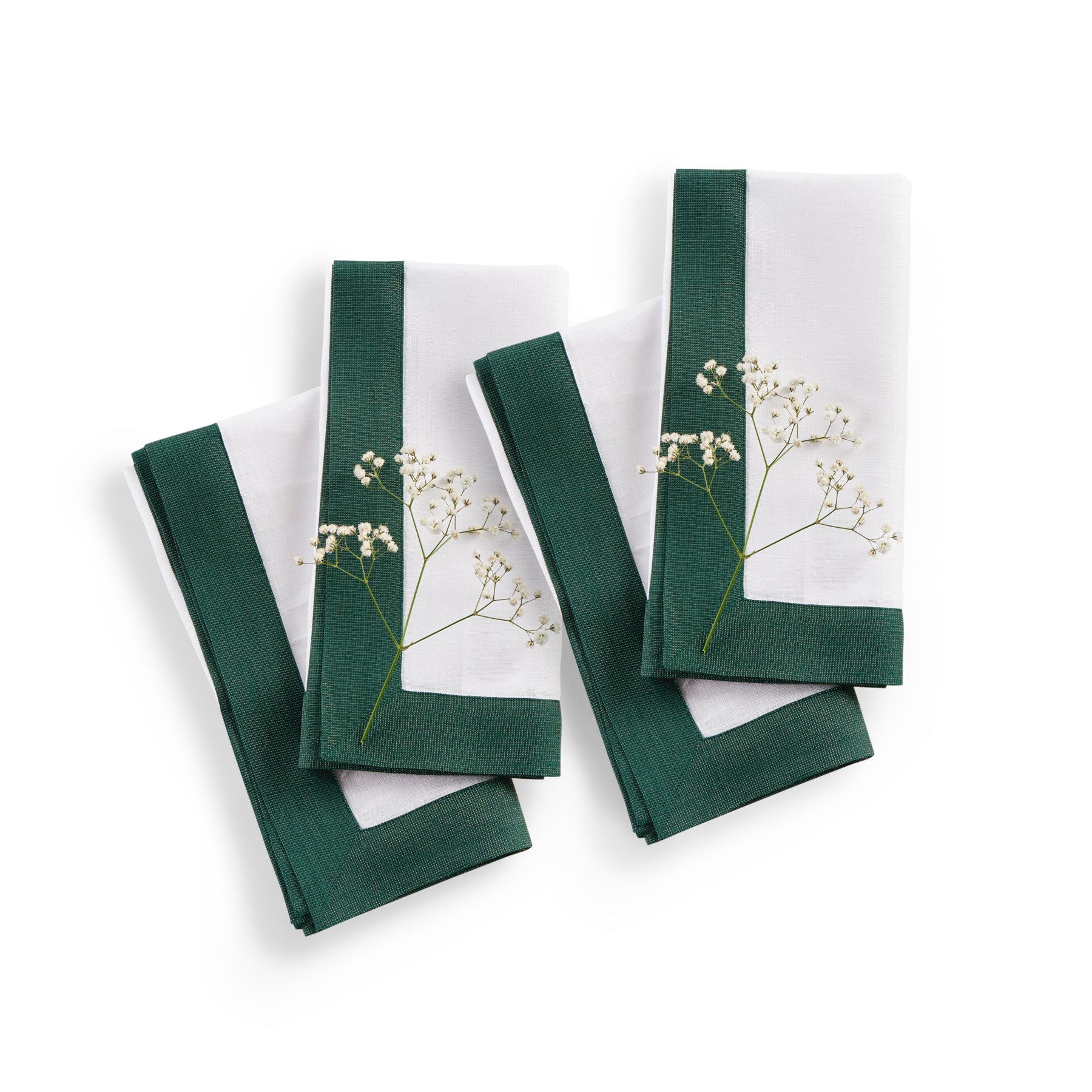 Festive Edge Napkins - Set of 4 Premium Cotton Dinner Napkins for Holiday Parties, Thanksgiving & Christmas Dinner Table Decor - Perfect for Fine Dining & Special Occasions