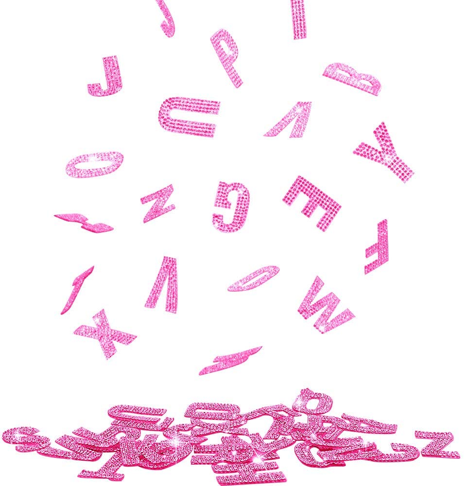 Glitter Rhinestone Alphabet Letter Stickers - 26 Self-Adhesive Letters for DIY Crafts, Scrapbooking, Nail Art & Home Decor (Pink) - Perfect for Party Decorations, Gift Wrapping & Personalized Projects