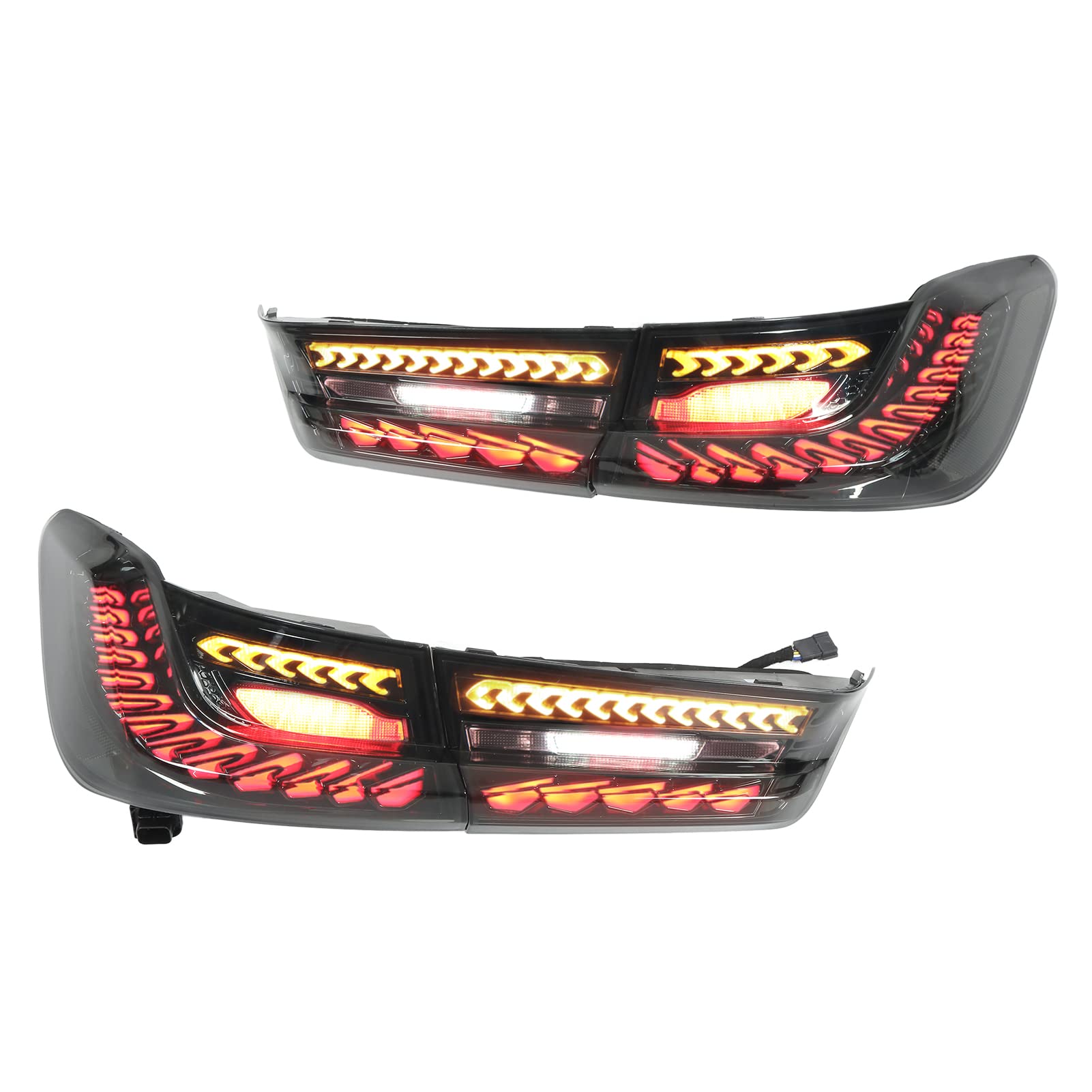 BMW 3 Series LED Tail Lights - Dynamic Smoke Lens Replacement for Left & Right Rear Turn Signal Lamps | Perfect for Night Driving & Car Customization