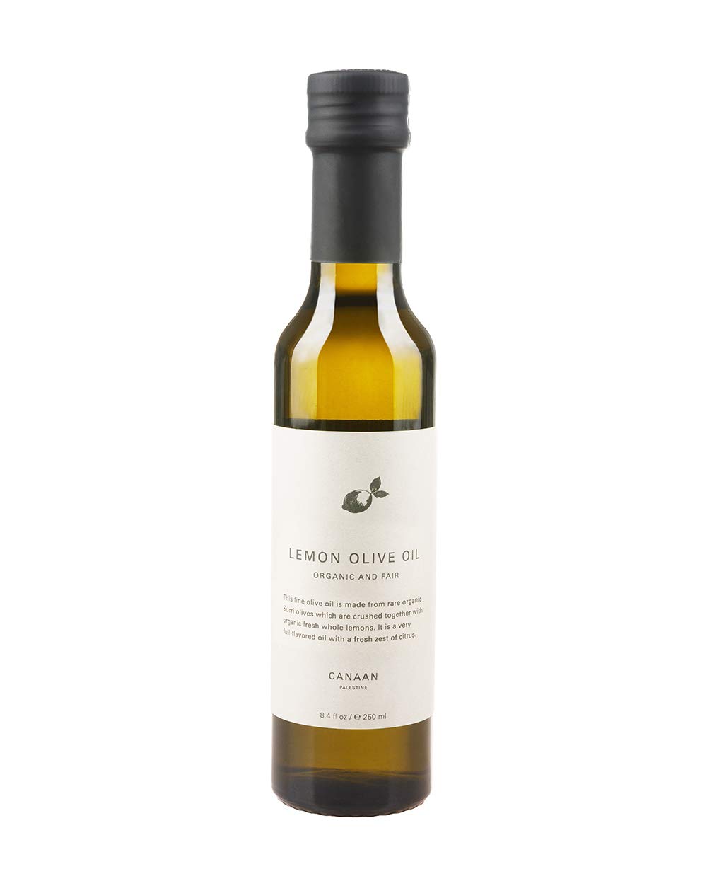 Organic Extra Virgin Lemon Olive Oil from Canaan Palestine - Cold Pressed, Rich in Antioxidants - Perfect for Salads, Cooking & Healthy Recipes