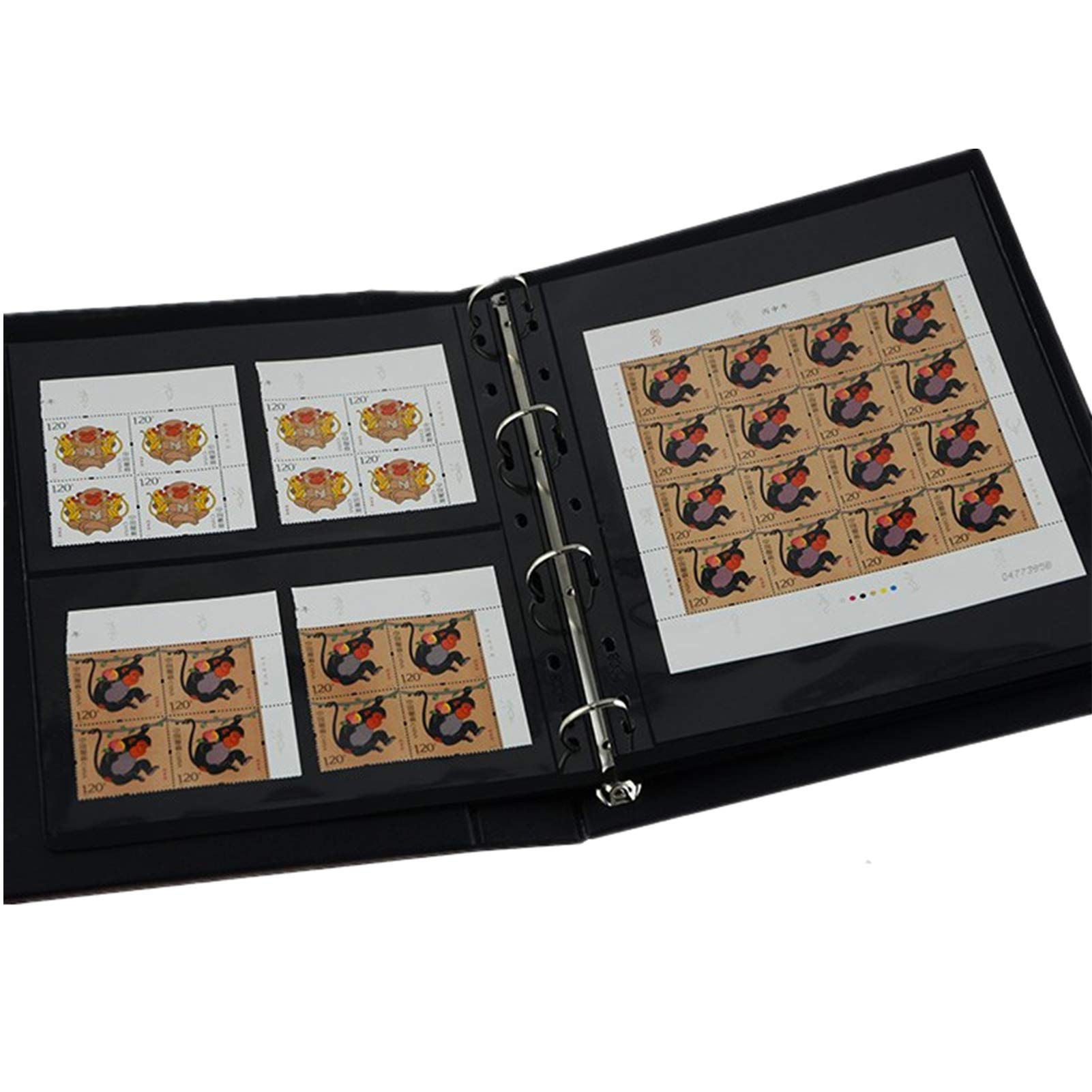 MUDOR Vario Stamp Pages for Stamp Album Binder - 10 Sheets (20 Pages) 1-Row Stamp Collecting Supplies | Professional Stamp Storage Solution for Collectors | Perfect for Organizing, Displaying & Protecting Rare Stamps