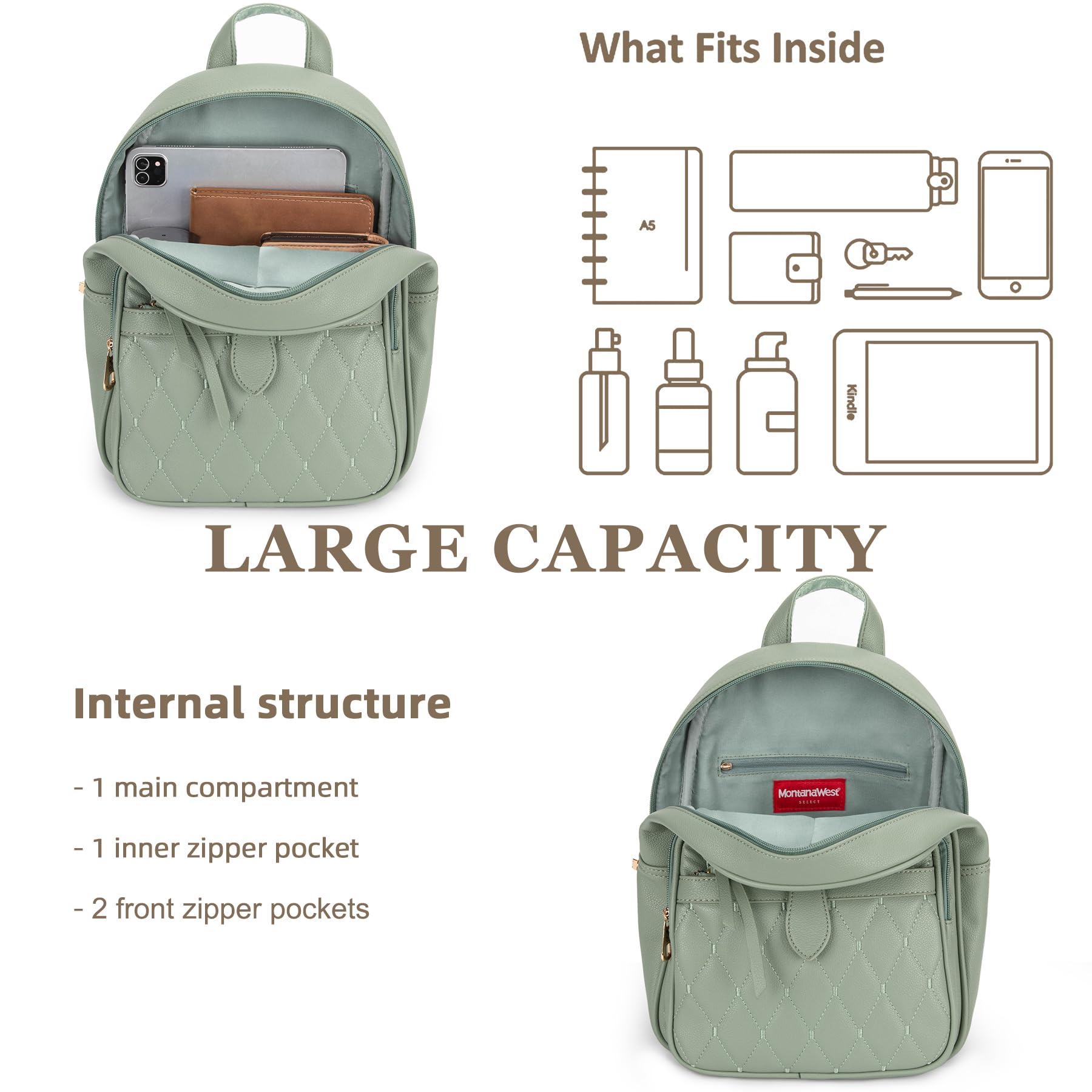 Montana West Anti Theft Backpack Purse Set for Women - Travel & Commute