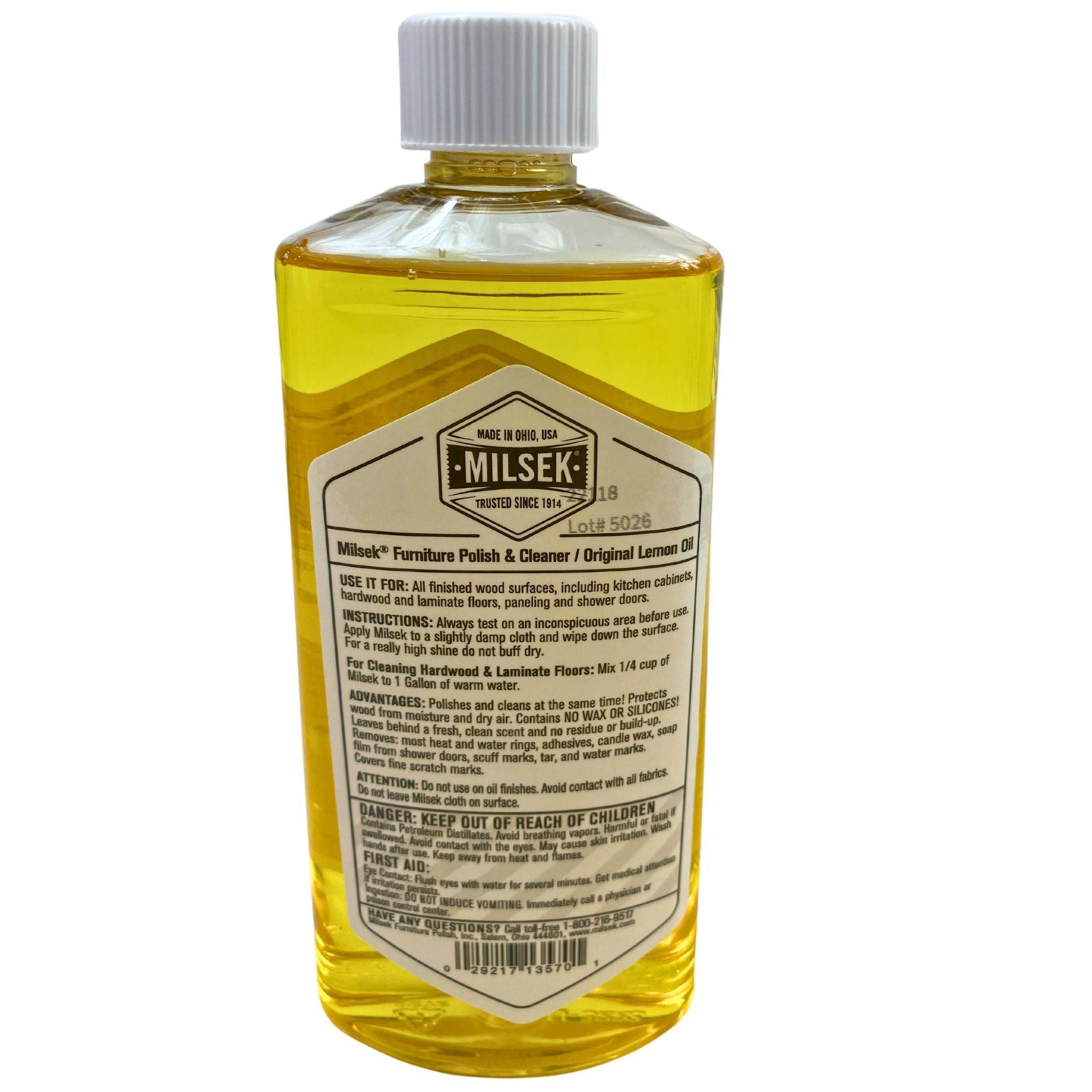 Milsek Lemon Oil Furniture Polish & Cleaner - 12 Oz (Pack of 48) - Restores Shine & Protects Wood - Perfect for Tables, Chairs & Antique Furniture Care