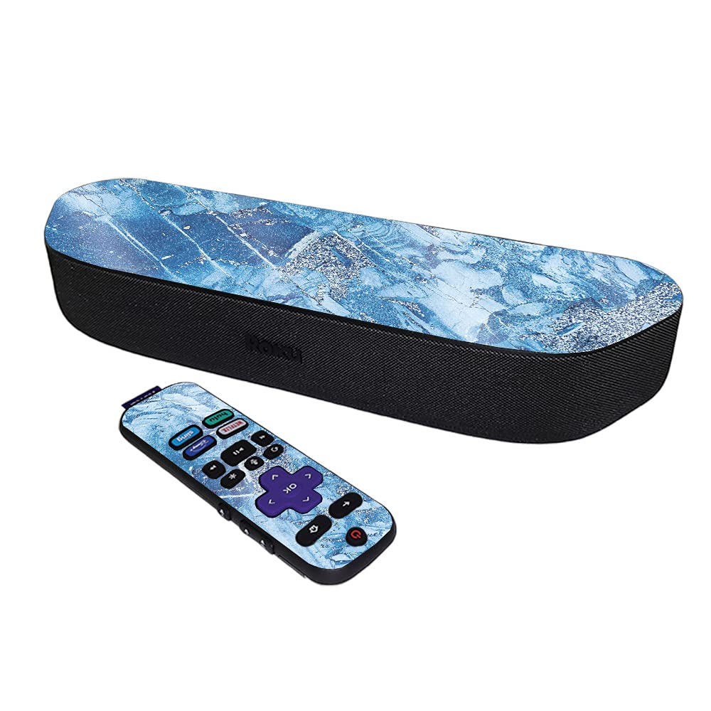 MightySkins Glossy Glitter Skin for Roku Streambar Media Player (2020) - Winter Rock Design | Protective & Durable High-Gloss Finish | Easy to Apply | Made in USA | Perfect for Home Theater, Gaming Setup & Personalized Entertainment System