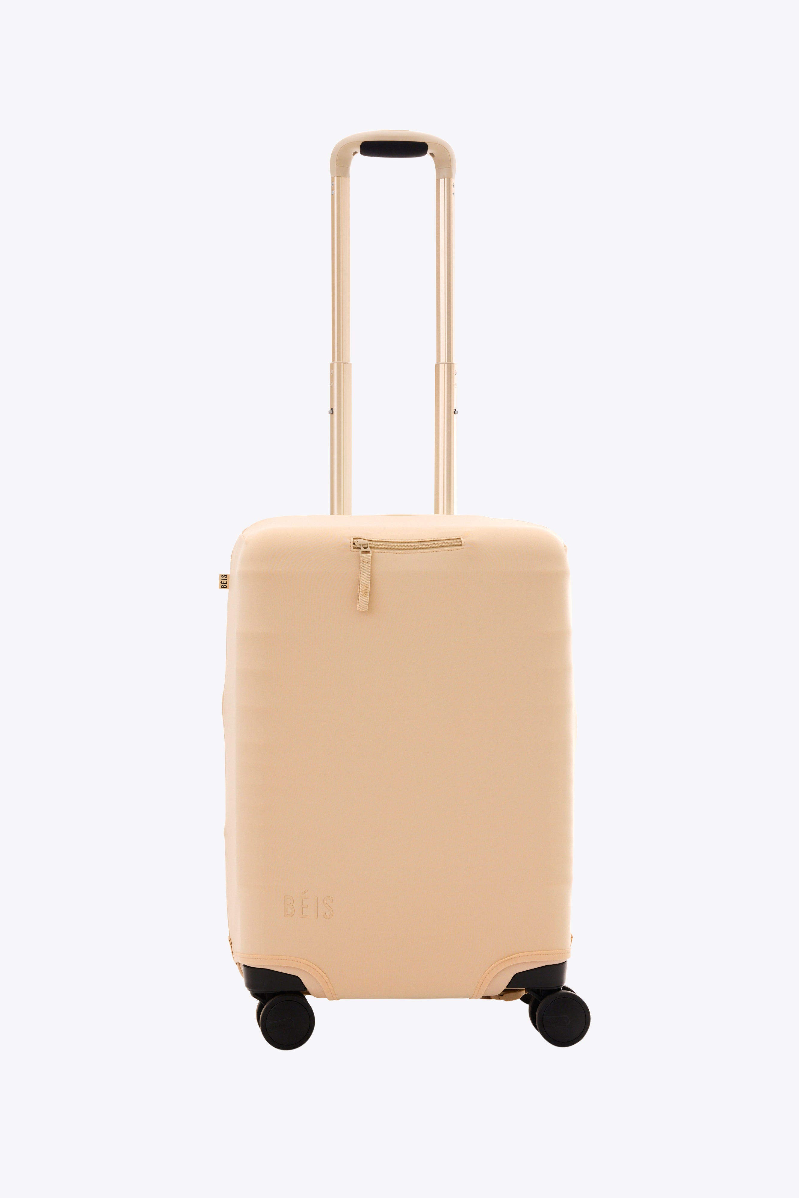 Beige Carry On Luggage Cover - Waterproof & Scratch-Resistant Travel Suitcase Protector for Airplane, Train & Bus Trips