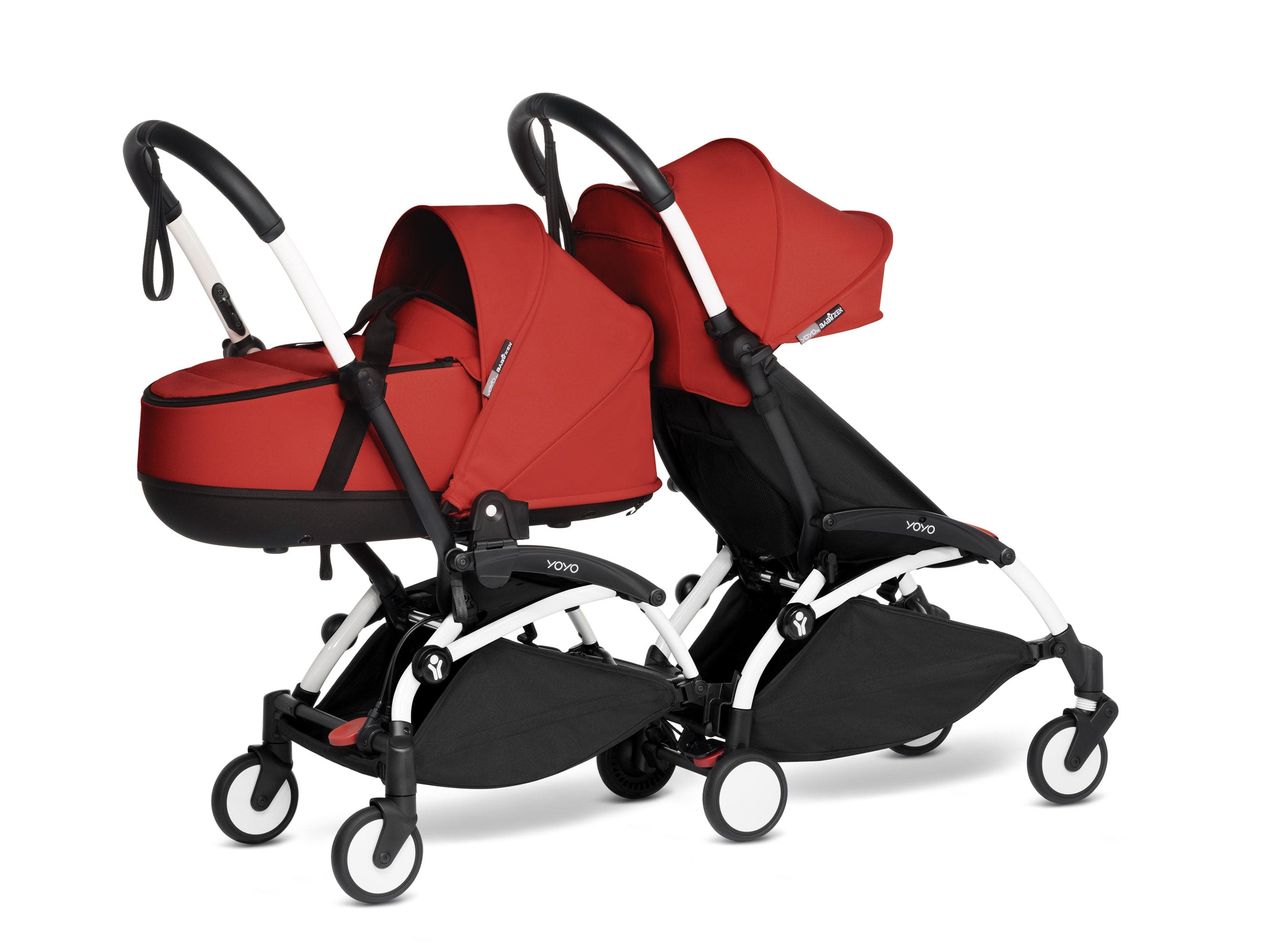 Stokke YOYO 3 Double Stroller for Twins - 6+ Months Front Seat with Bassinet Back - Lightweight Compact Travel Stroller for City Walks & Airplane Travel