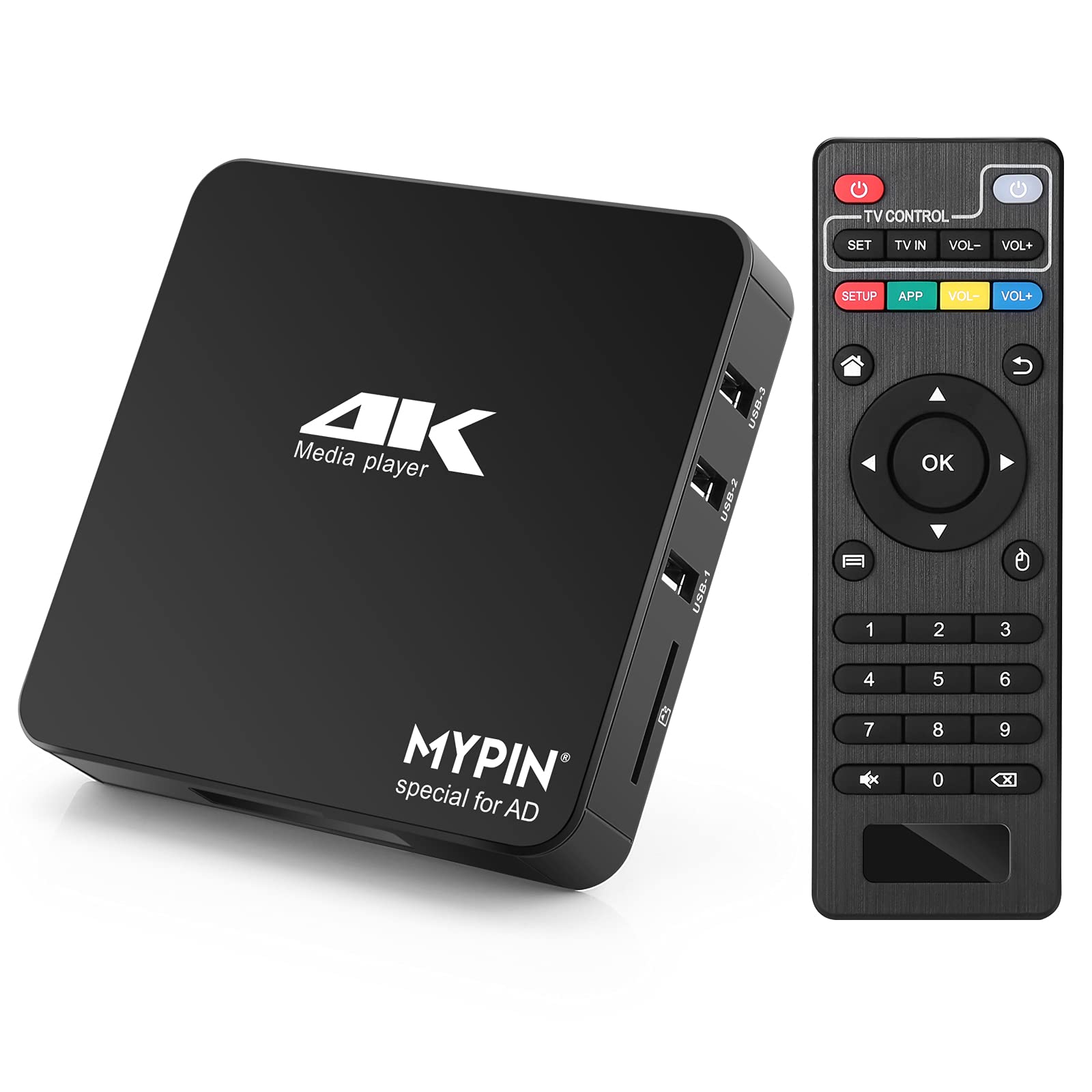 4K@60Hz Media Player with HDMI/AV Output - Supports 8TB HDD, 256GB USB & SD Card - Play MKV, AVI, MP4, H.265 Videos on HDTV - Network, Mouse & Keyboard Control - Ideal for Home Theater, Business Presentations & Digital Signage