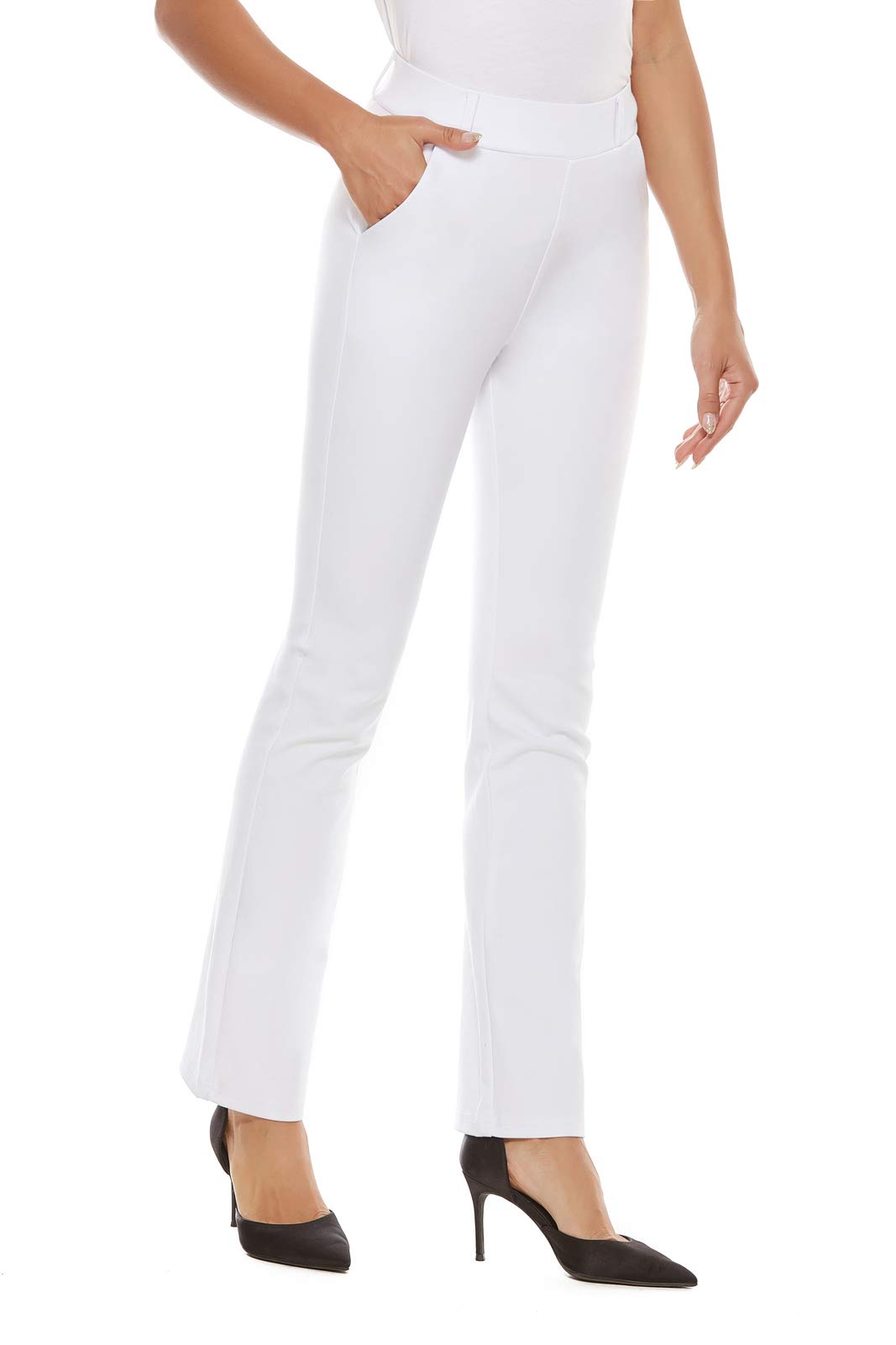 Women's Stretch Bootcut Dress Pants - Pull On for Work & Office