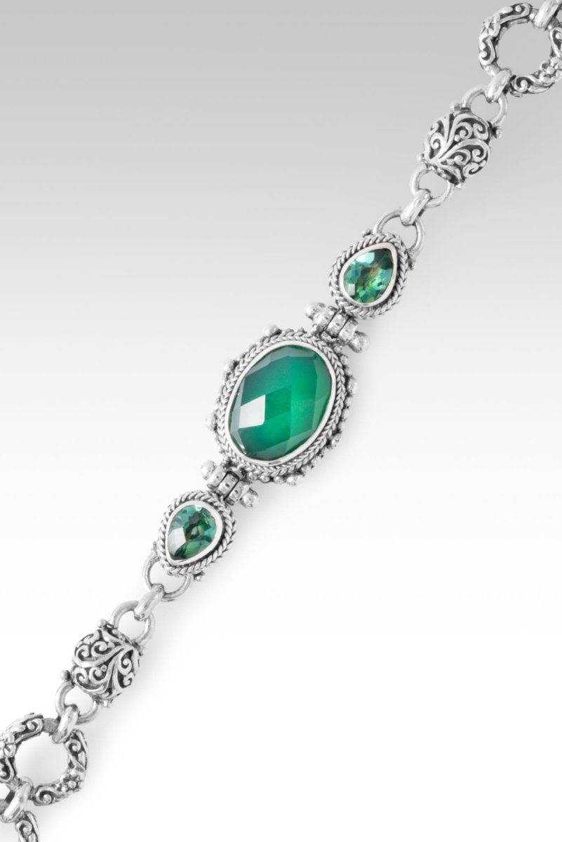 Never Lose Hope Bracelet - Green Onyx & Bali Hai Mystic Topaz Gemstone Jewelry for Women | Inspirational Gift for Motivation, Strength & Positive Energy | Perfect for Daily Wear, Meditation & Spiritual Healing