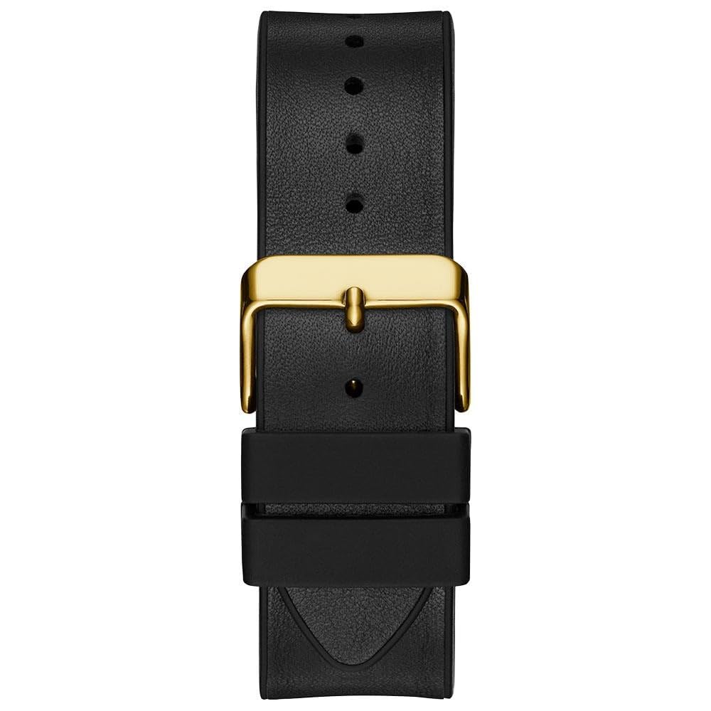 Guess Men's Black & Gold-Tone Square Multifunction Watch - Stylish Analog Digital Chronograph for Business, Casual & Outdoor Activities