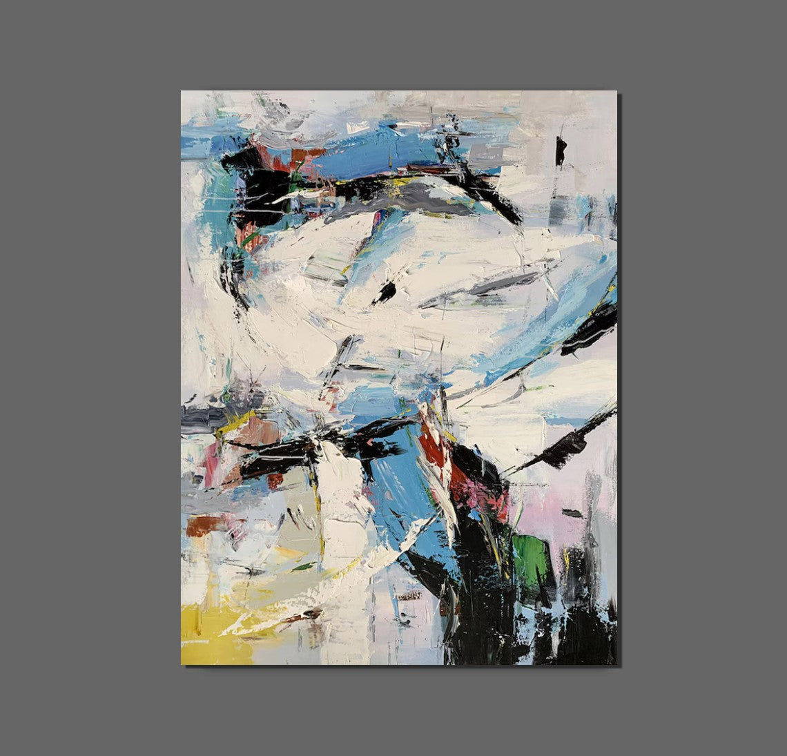 Modern Abstract Wall Art Paintings for Bedroom & Living Room - Large Acrylic Canvas Art with Palette Knife Technique - Perfect for Behind Sofa Decor & Home Interior Design