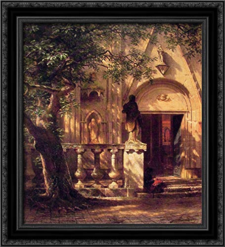 Albert Bierstadt 20x22 Black Ornate Wood Framed Canvas Art - Sunlight and Shadow Landscape Painting for Living Room, Bedroom & Office Decor