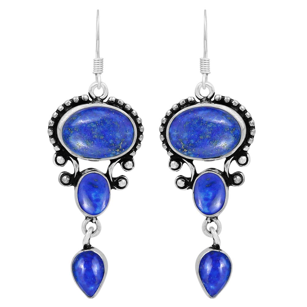 16.96 Carats Natural Semi-Precious Gemstone Dangle Earrings for Women - Handmade Bohemian Jewelry, Perfect Gift for Mom & Wife (Birthday, Anniversary, Valentine's Day) | Elegant for Parties, Weddings & Daily Wear