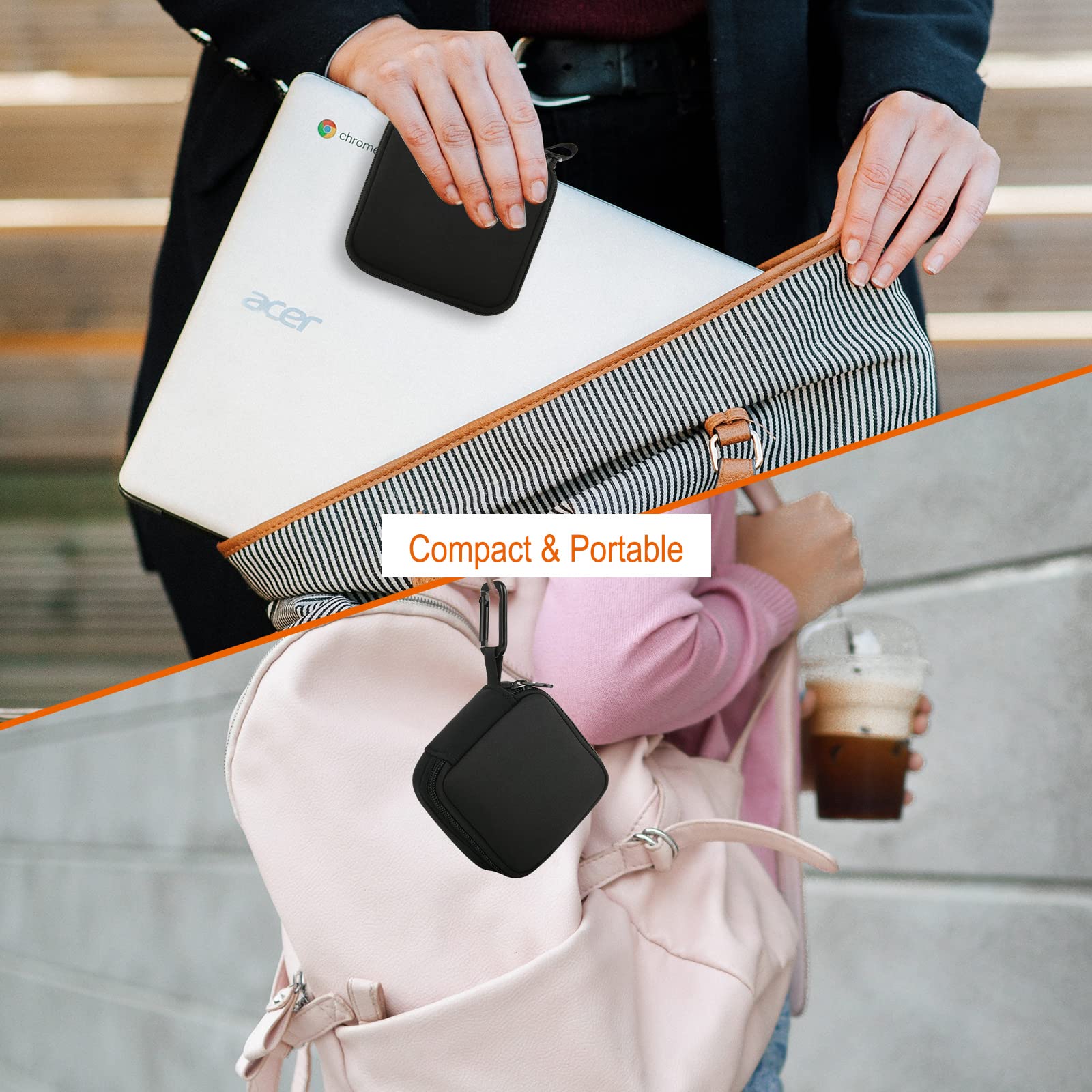 Portable Travel Organizer Bag for MacBook MagSafe Charger & Laptop Accessories - Compact Storage Case for Power Adapters, USB Drives, Tech Gadgets - Perfect for Business Trips, Commuting & Office Use