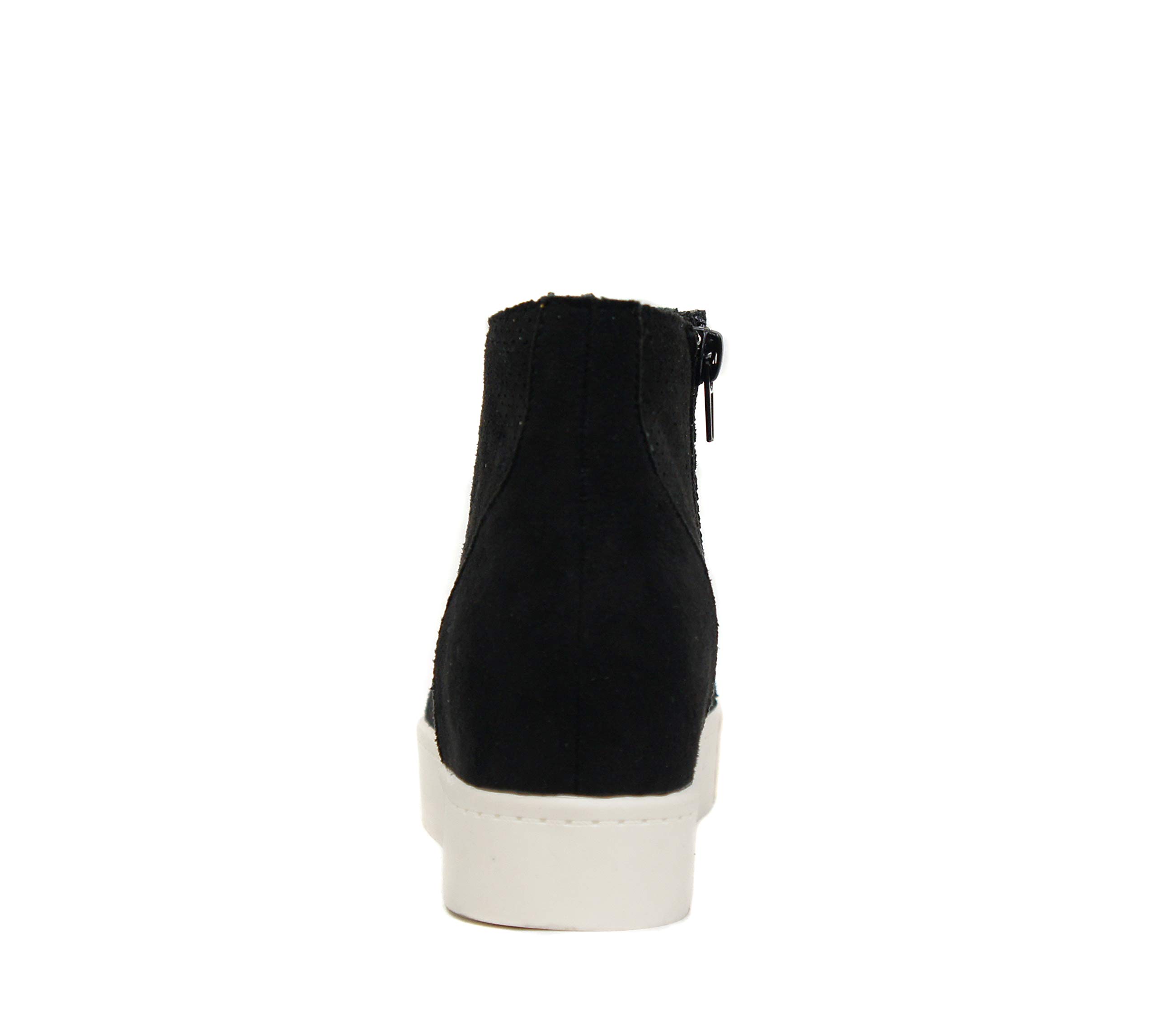 Stylish Soda Pointer Mid Ankle Platform Sneakers with Hidden Wedge & Side Zipper - Comfortable Women's Fashion Shoes for Casual Wear, Work & Night Out