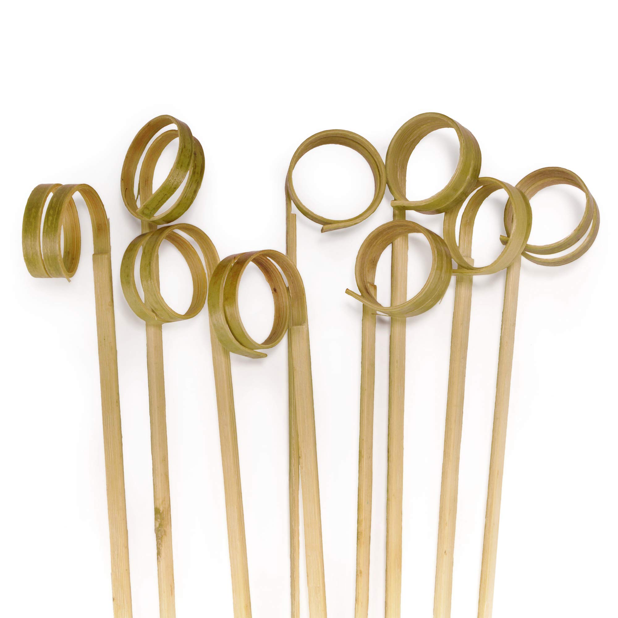50 Pack Natural BambooMN Loop Ring Card Holders - 17 Inch (43cm) Gardening Stakes for Flowers, Lawn & Plant Labels - Perfect for Organizing Seedlings, Marking Garden Beds & DIY Craft Projects