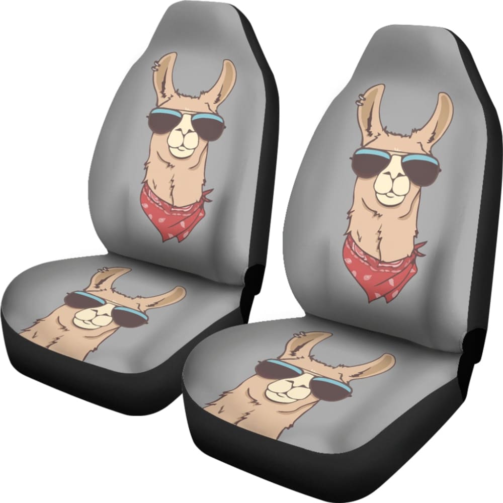 Funny Llama with Glasses Printed Car Seat Covers - Unique Gift Idea for Animal Lovers - Perfect for Road Trips, Commuting & Customizing Your Vehicle Interior