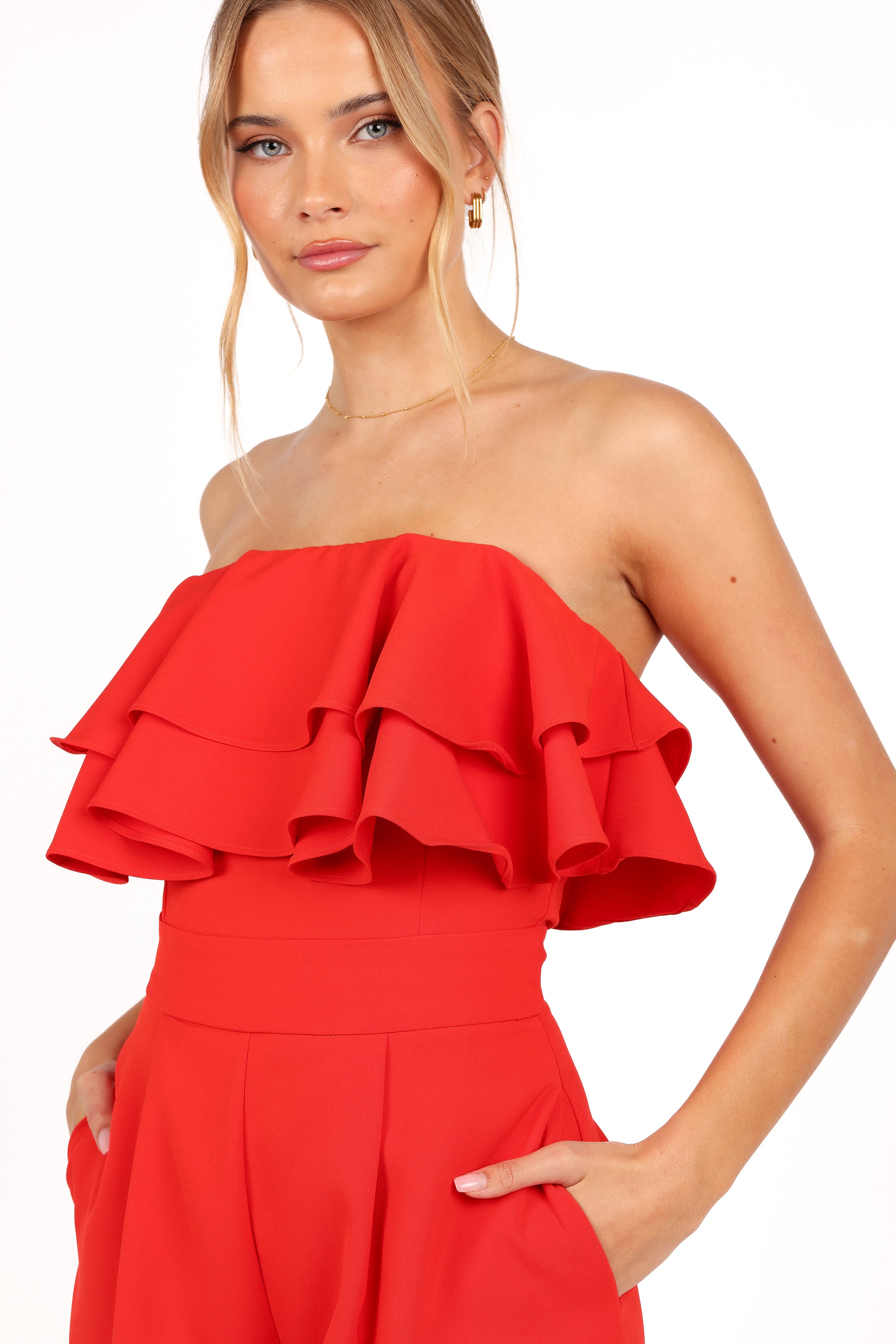 Elliott Romper for Women - Stylish Red Jumpsuit with Pockets | Casual Summer Outfit, Beach Wear & Lounge Comfort
