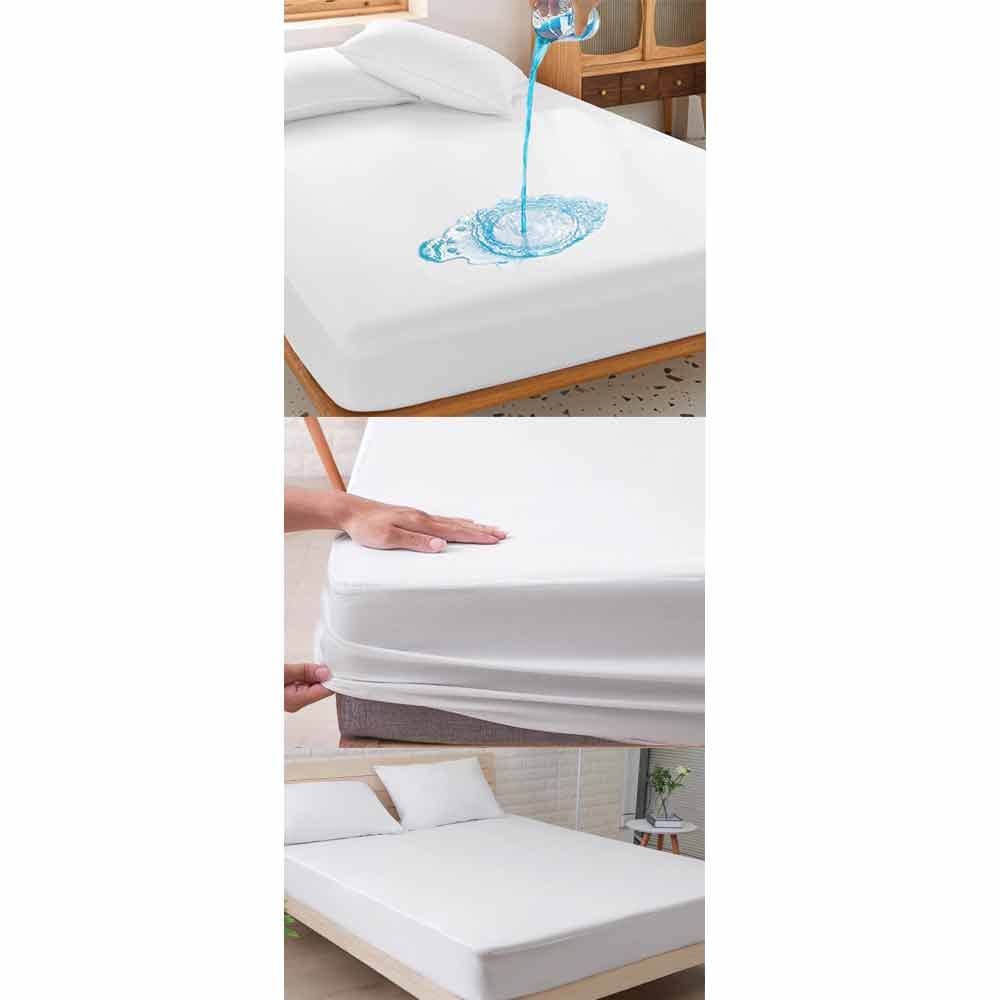 12-Pack Premium Queen Size Mattress Protector - Soft, Waterproof, Dustproof Fitted Bed Cover for Allergy Relief & Bed Protection - Perfect for Guest Rooms, Dorms & Home Use