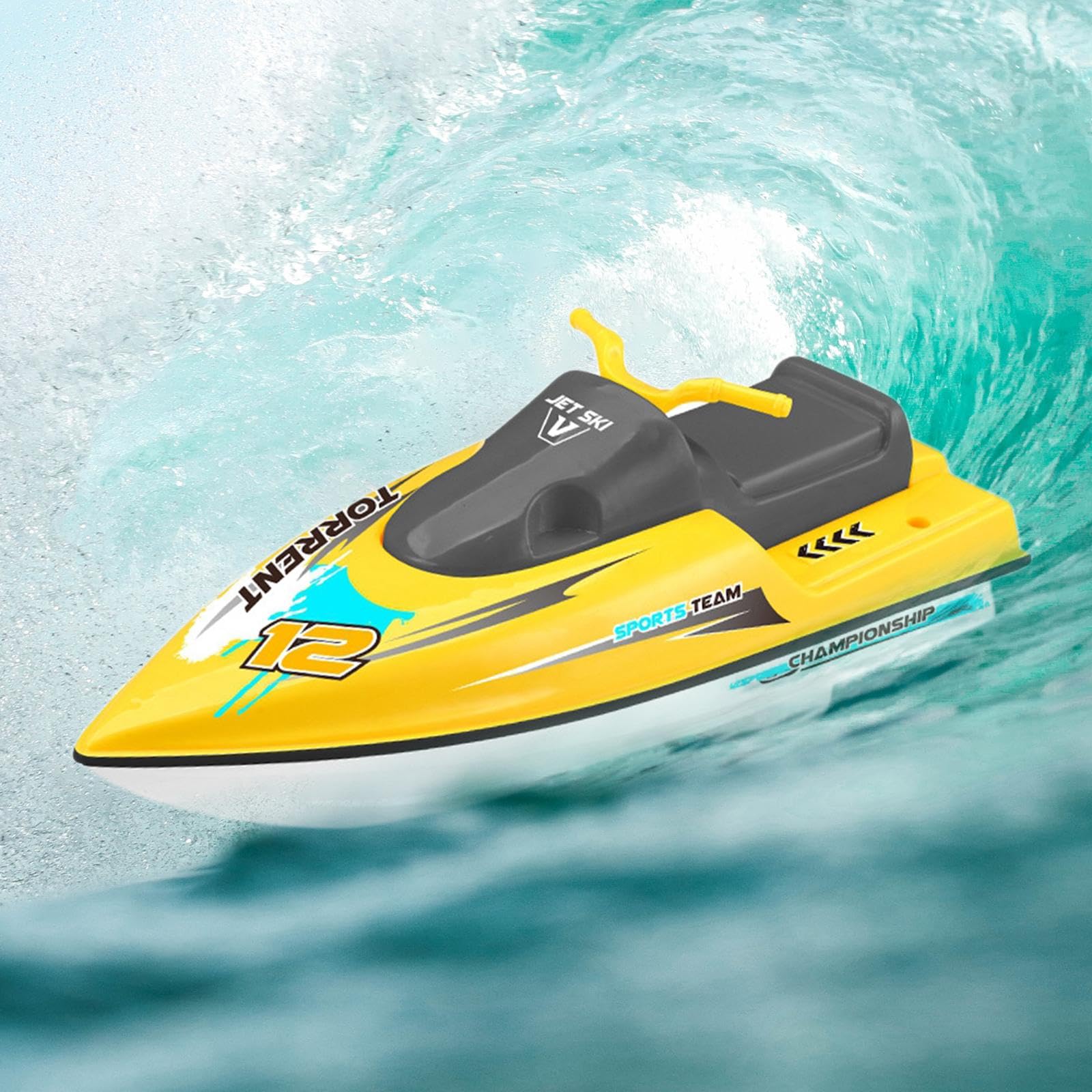 **MagiDeal Electric Speed Boat Toy for Kids - Remote Control Water Racing Boat, Fun Bath Toy & Pool Toy for Toddlers, Perfect Gift for Boys & Girls (Yellow) - Great for Bath Time, Pool Parties & Outdoor Water Play**