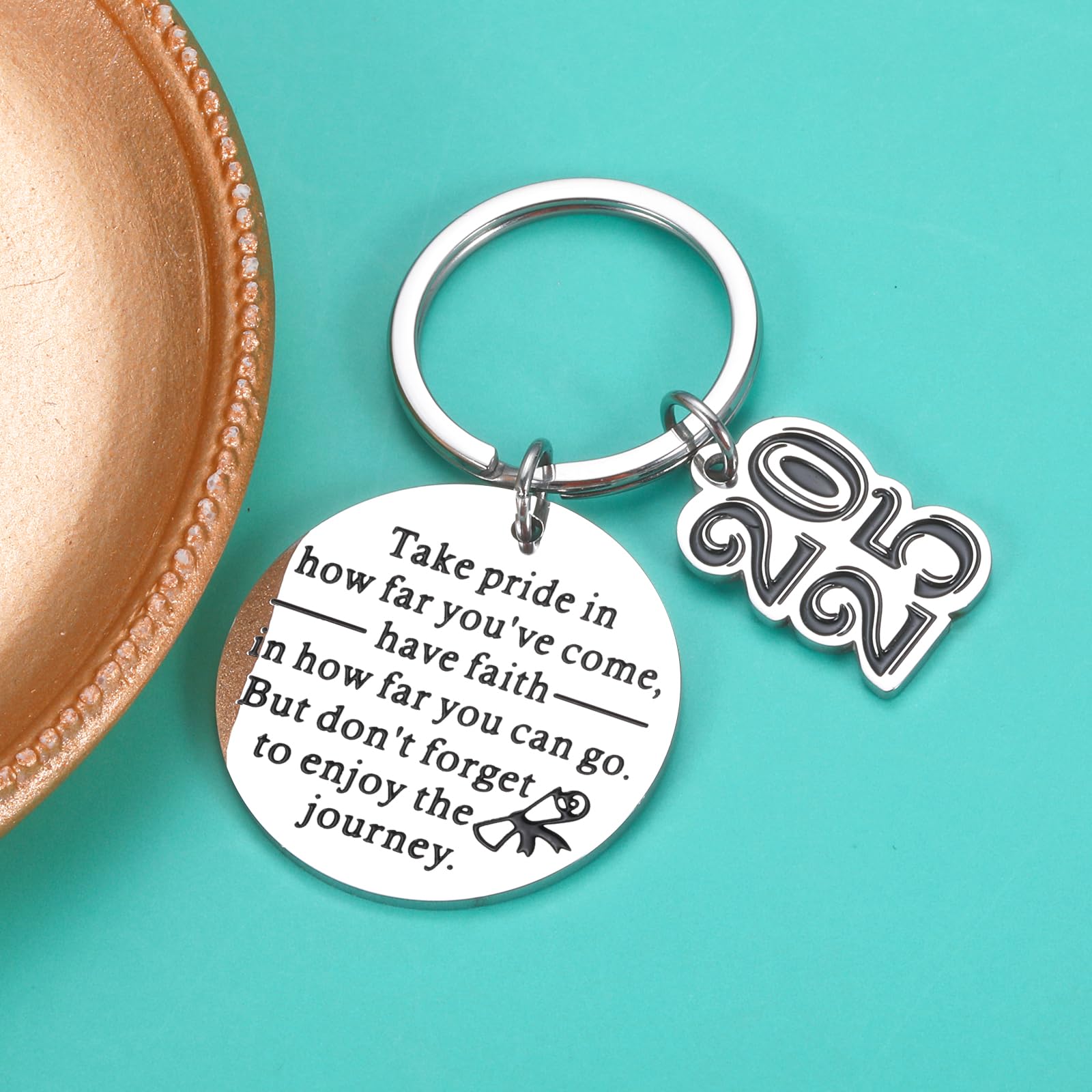 2025 Graduation Keychain Gift for Him & Her - Inspirational Key Ring for High School, College, Nurse, Masters Students - Perfect Graduation Gift for Men, Women, Sons & Daughters - Ideal for 2025 Senior Parties & Graduation Celebrations