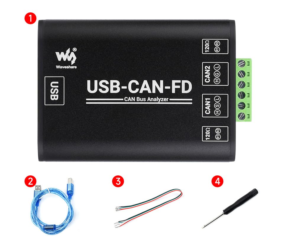 Industrial Grade CAN/CAN FD Bus Data Analyzer & USB to CAN FD Adapter - High Speed CAN Bus Communication Interface Card with Protocol Analysis - Perfect for Automotive Diagnostics, Industrial Automation & Embedded System Development (USB-CAN-FD)