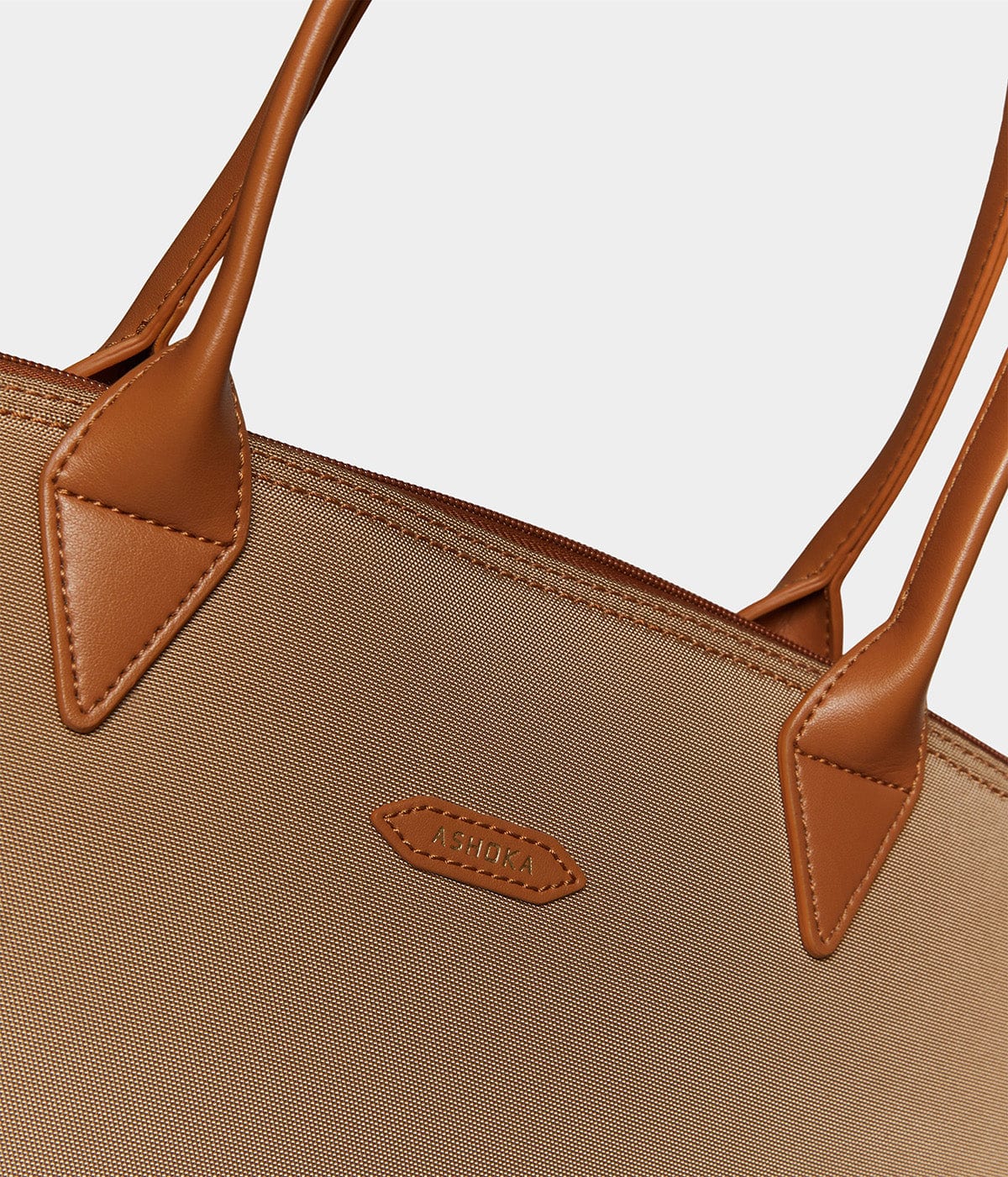 Eco-Friendly Recycled Nylon Tote Bag with Jolly Apple Print in Caramel - Perfect for Grocery Shopping, Beach Trips & Everyday Use
