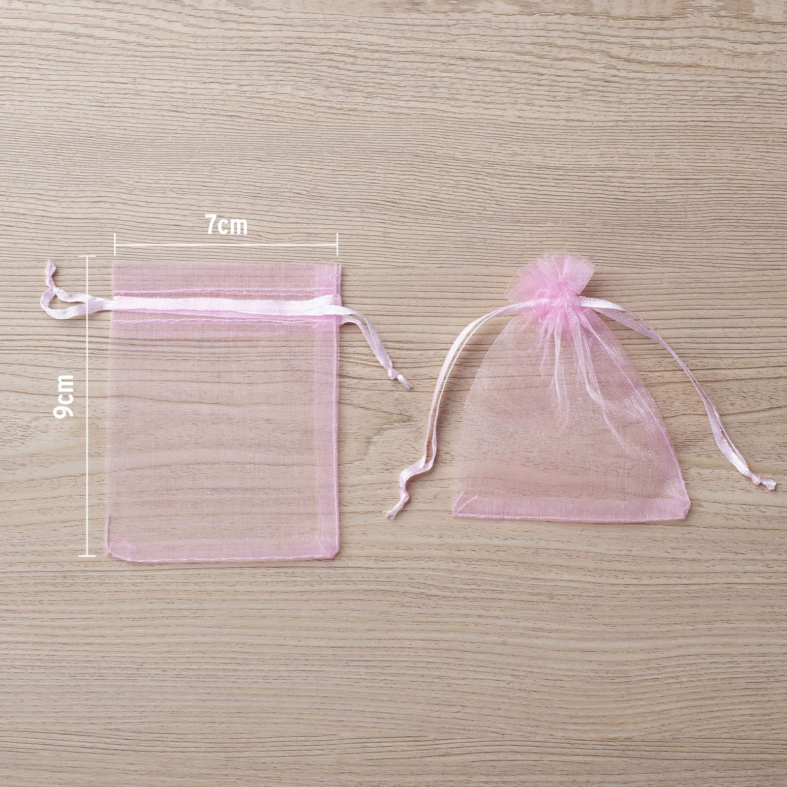 100PCS Pink Organza Bags 2x3 Inch - Sheer Drawstring Gift Bags for Jewelry, Wedding Favors, Party Decor & Christmas Gifts | Mini Mesh Pouches for Candy, Earrings & Small Presents | Perfect for Bridal Showers, Baby Showers & Birthday Parties