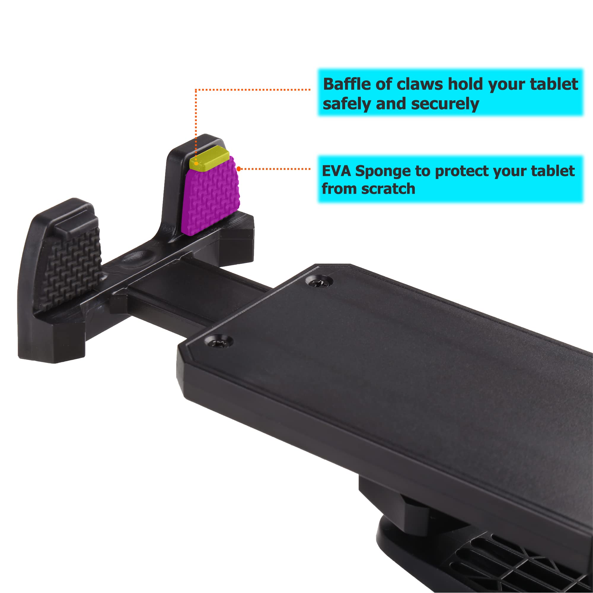 Peastrex Upgraded 360° Swivel Tablet Tripod Mount with Cold Shoe - Universal Holder for 4-15