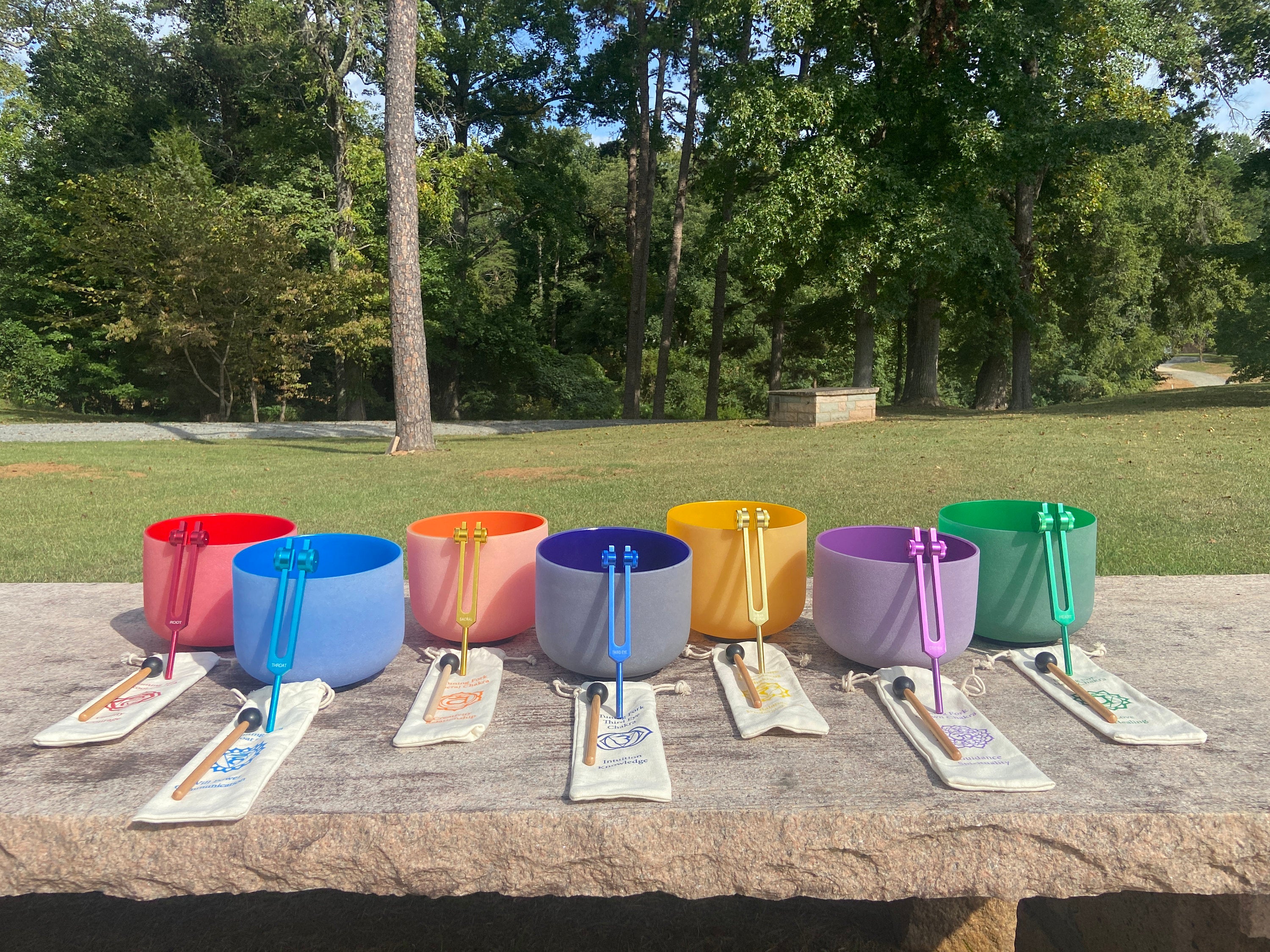 432Hz Luminous Chakra Bowl & Tuning Fork Set - 99.99% Pure Quartz Crystal Singing Bowl with O-Ring & Suede Striker - Perfect Pitch Sound Therapy for Meditation, Yoga & Energy Healing