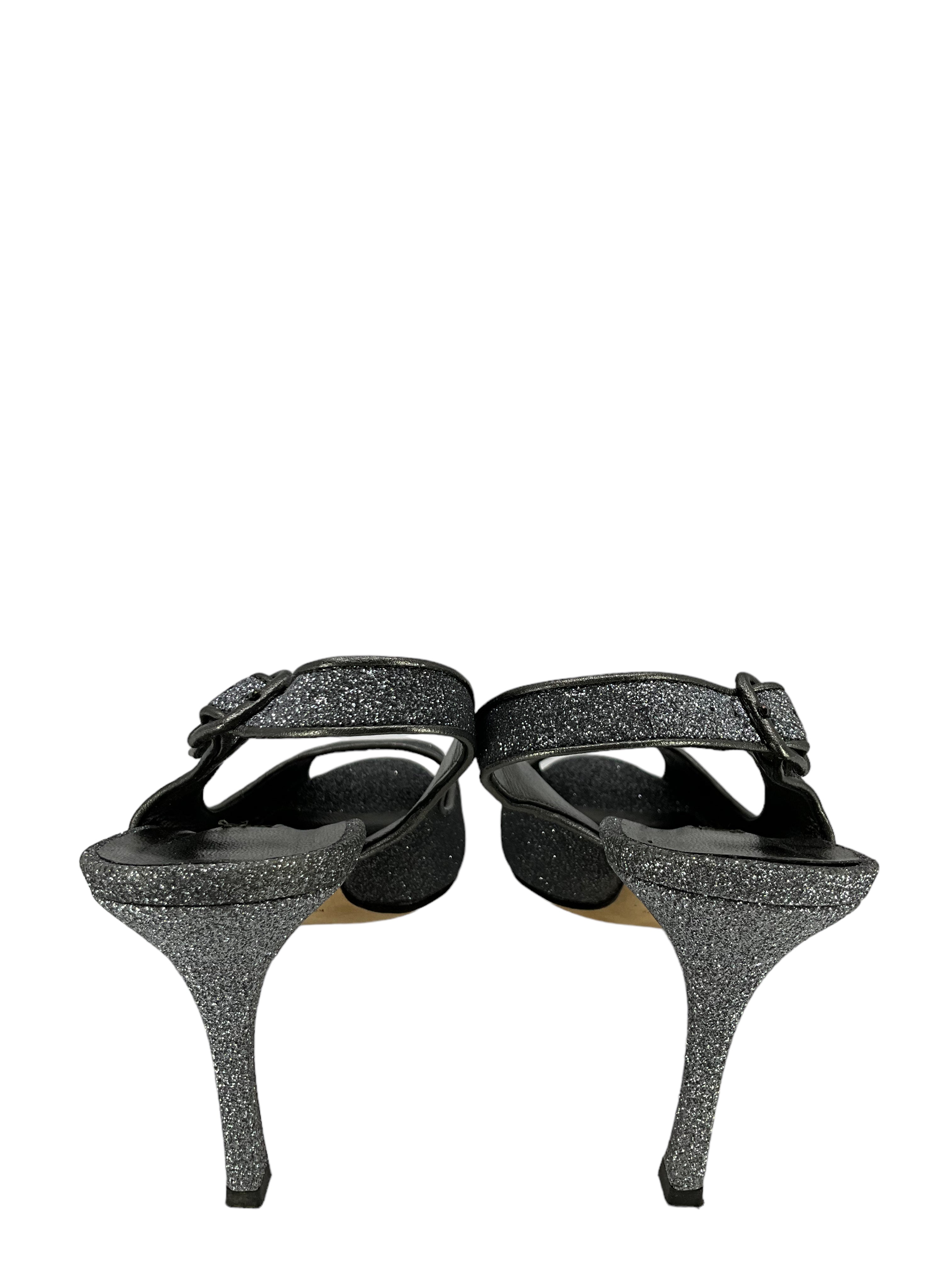 Manolo Blahnik Glitter Slingback Heels - Women's Size 11 | Elegant Evening Pumps for Parties, Weddings & Special Occasions