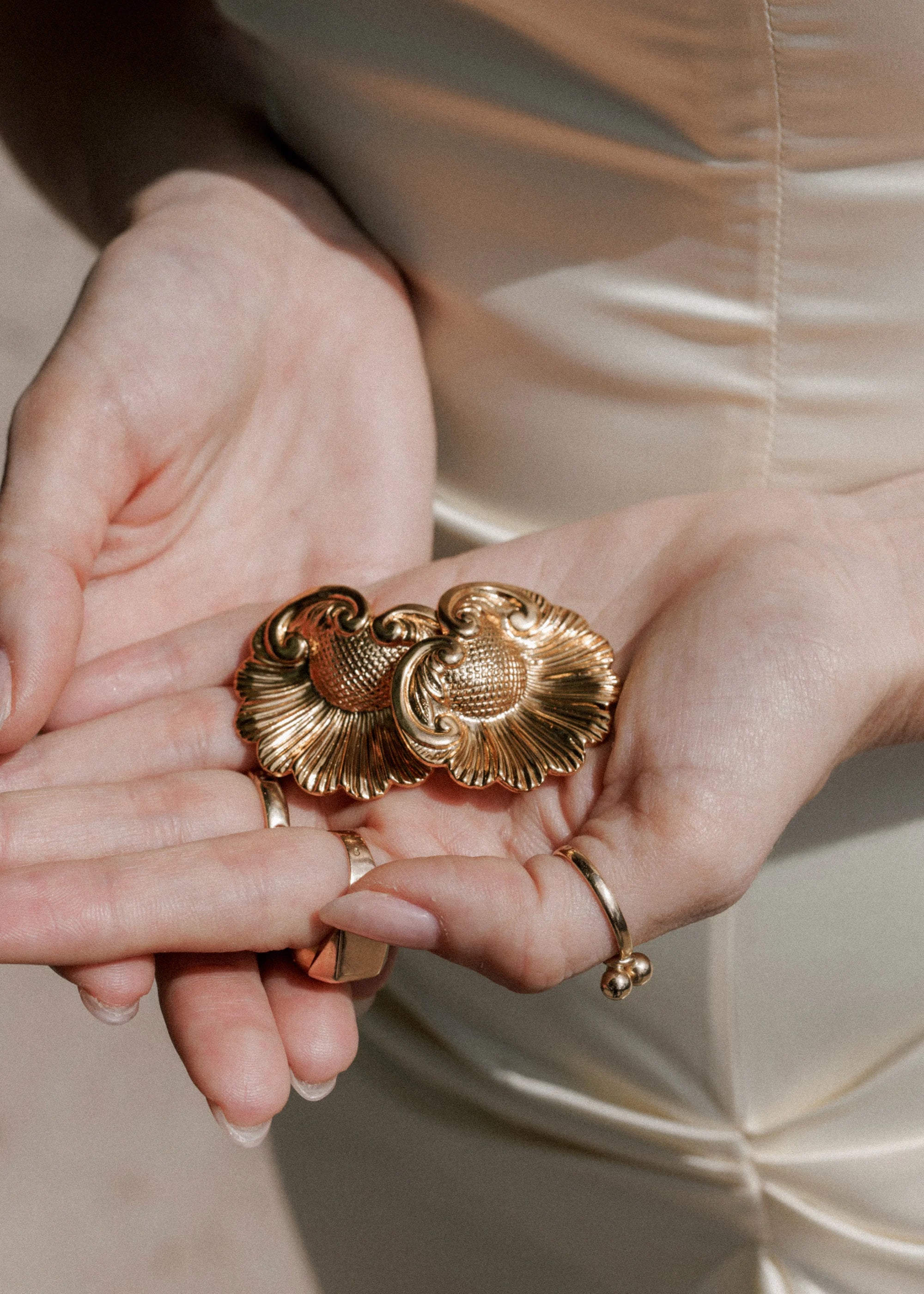 Jennifer Behr x Léanne Ansar Fidélité Gold Earrings - Elegant Dangle Earrings for Women, Perfect for Weddings, Parties & Special Occasions